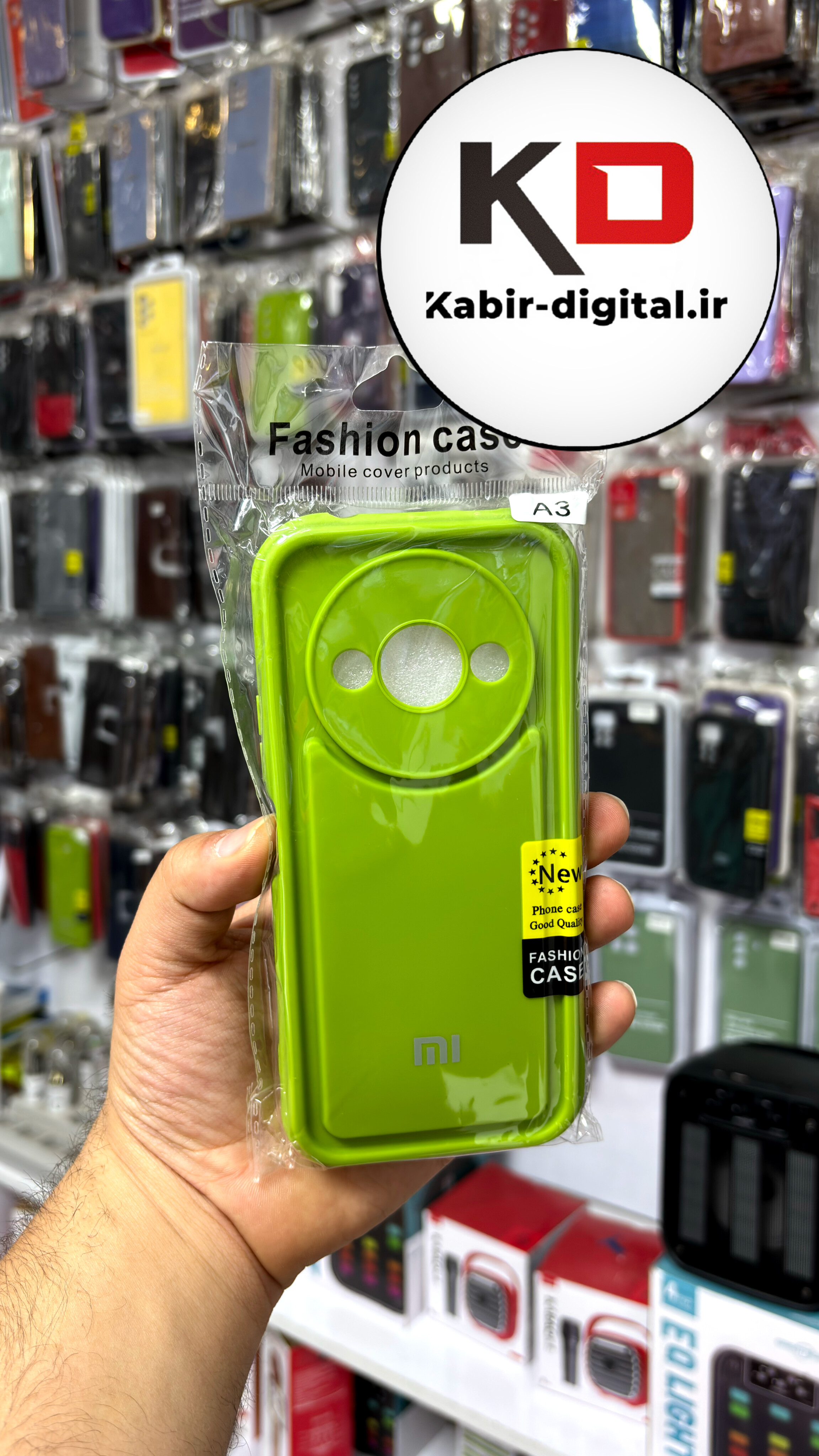 قاب گوشی Redmi A3 شیائومی طرح سیلیکونی Solid جدید محافظ لنزدار سبز