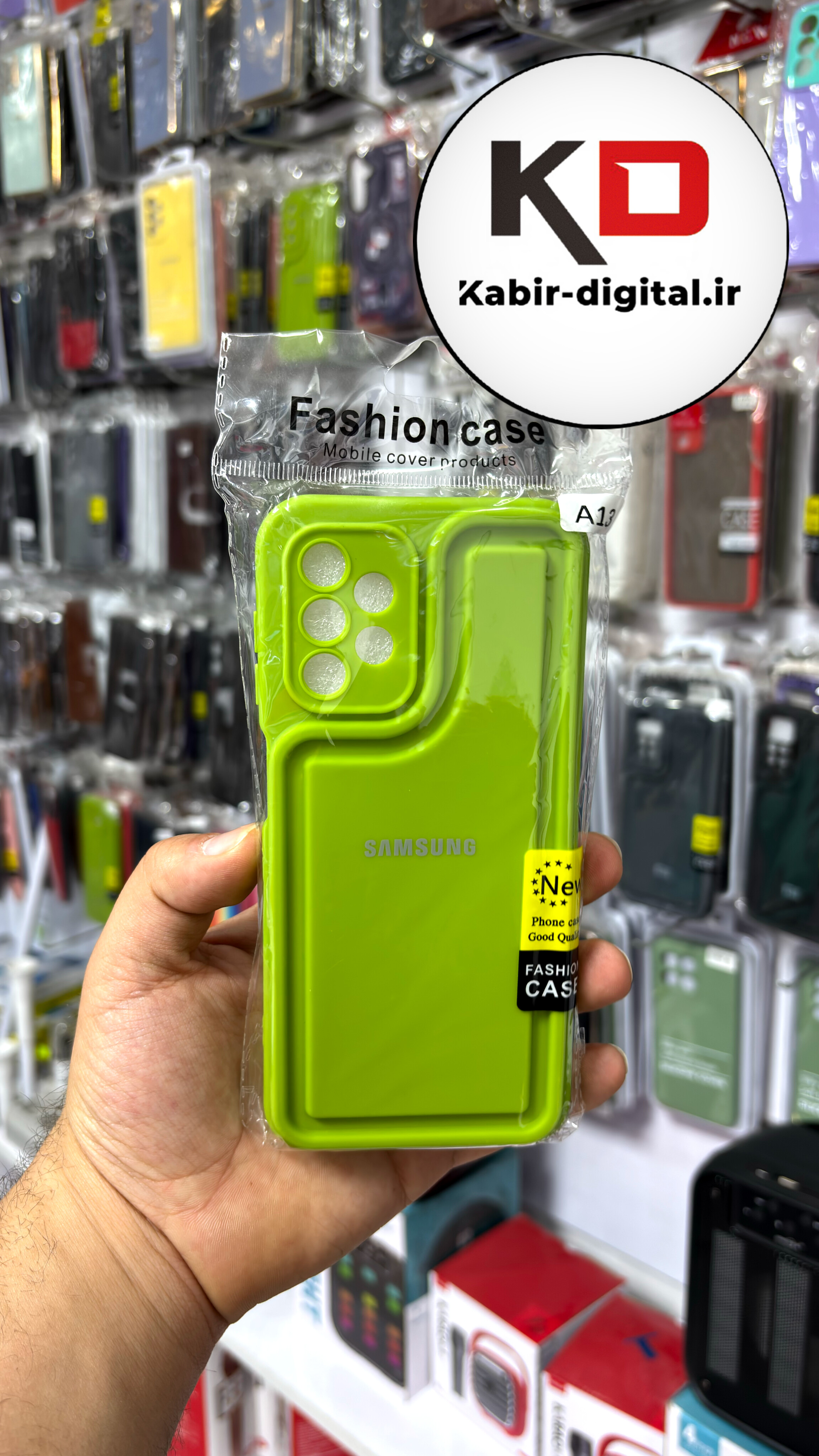 قاب گوشی Galaxy A13 سامسونگ طرح سیلیکونی Solid جدید محافظ لنزدار سبز