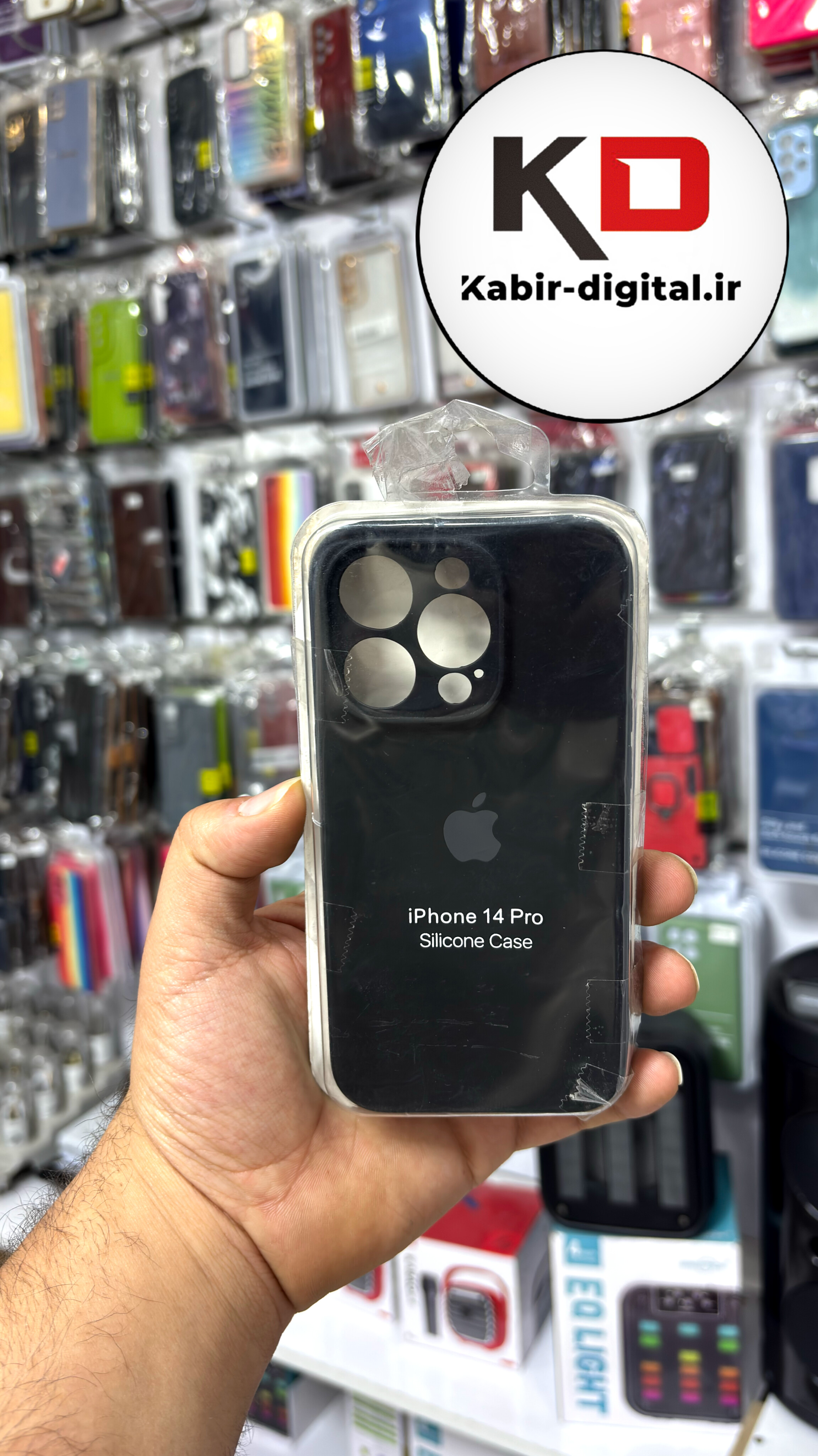 قاب گوشی iPhone 14 Pro آیفون سیلیکونی اورجینال پاک کنی درجه یک زیربسته محافظ لنز دار مشکی