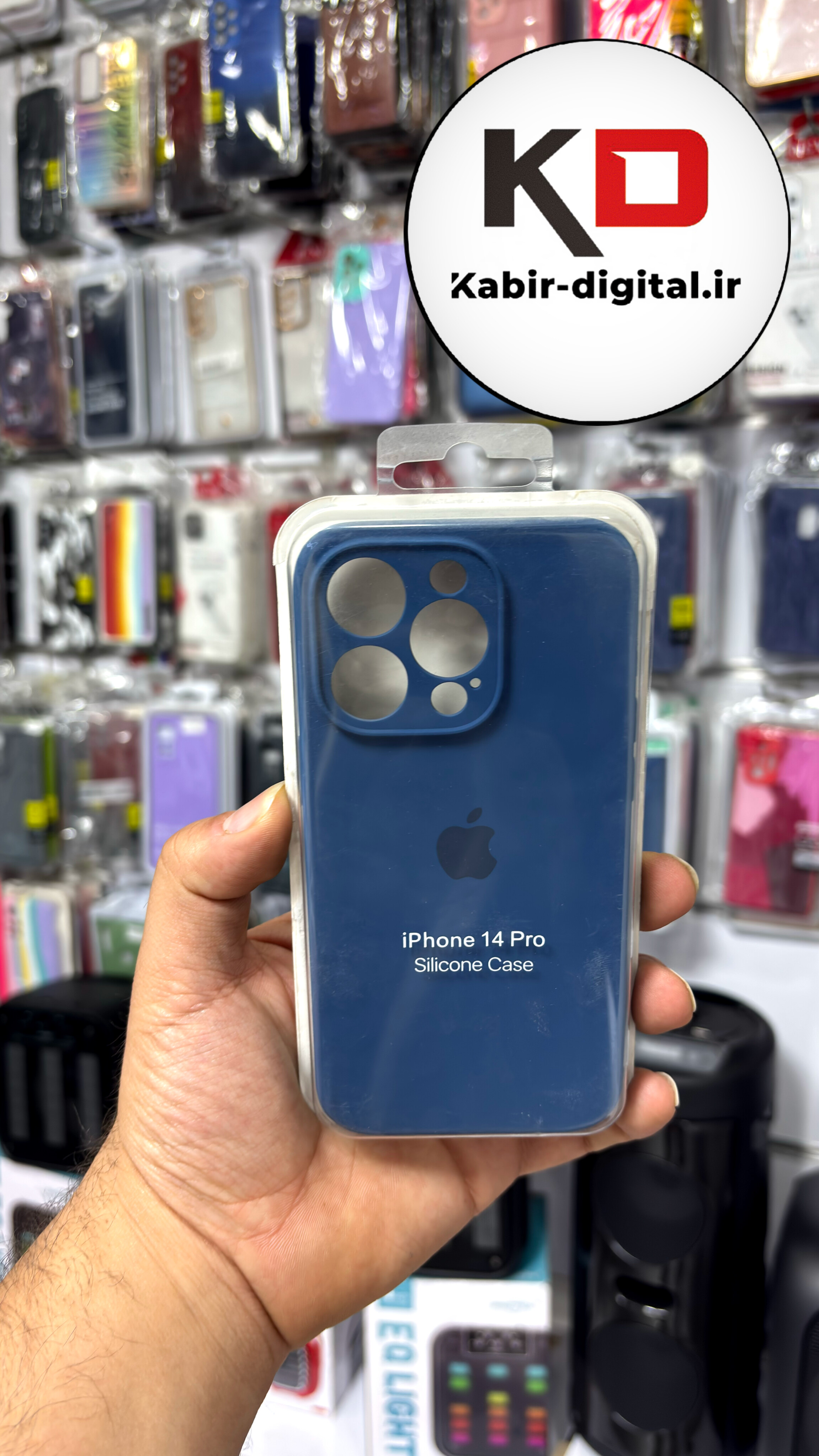 قاب گوشی iPhone 14 Pro آیفون سیلیکونی اورجینال پاک کنی درجه یک زیربسته محافظ لنز دار سرمه ایی