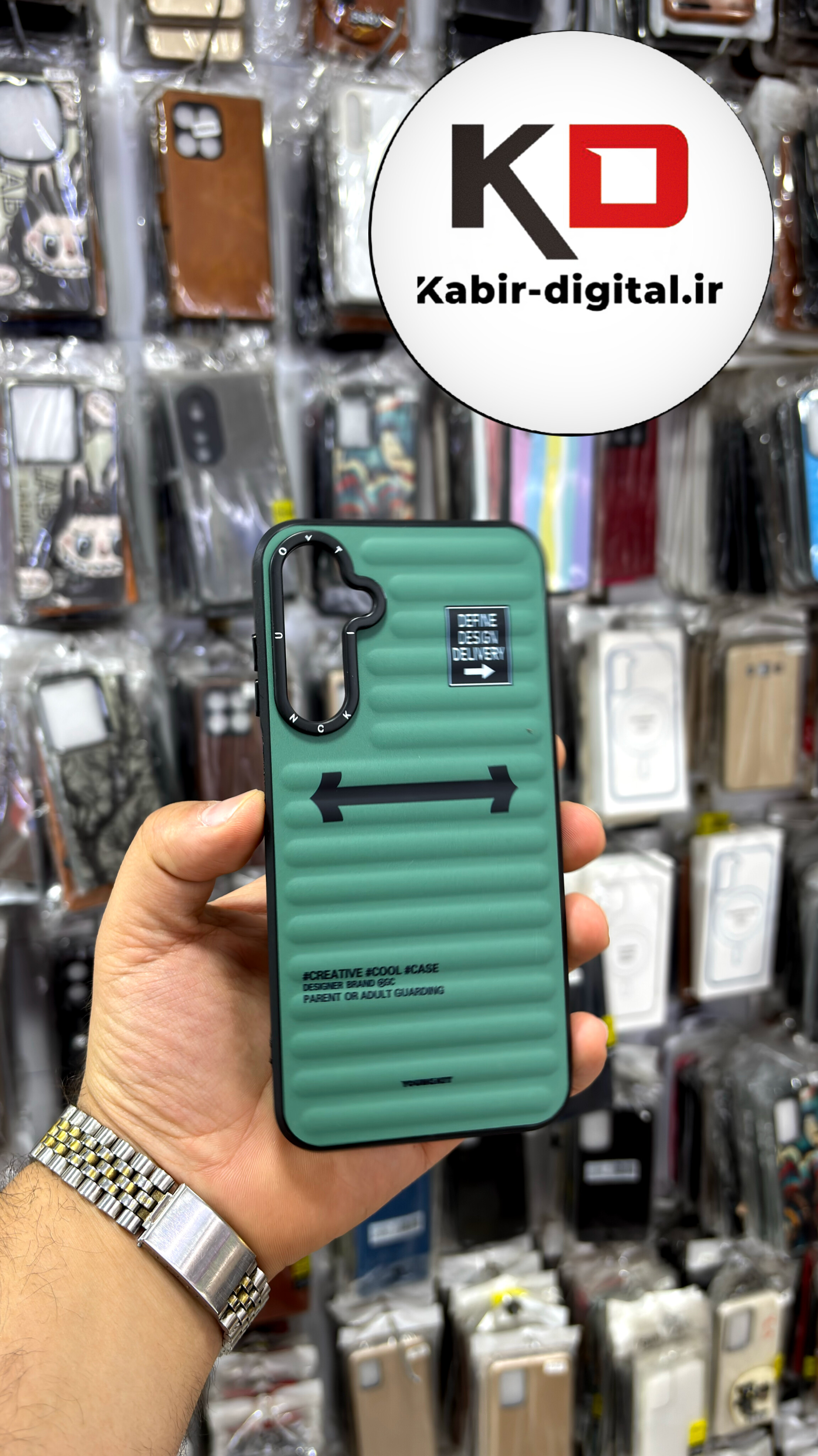 قاب گوشی Galaxy A15 / A24 / A25 سامسونگ یانگ کیت YOUNGKIT طرح برجسته دور سیلیکونی طرح مگ سیف Magsafe سبز