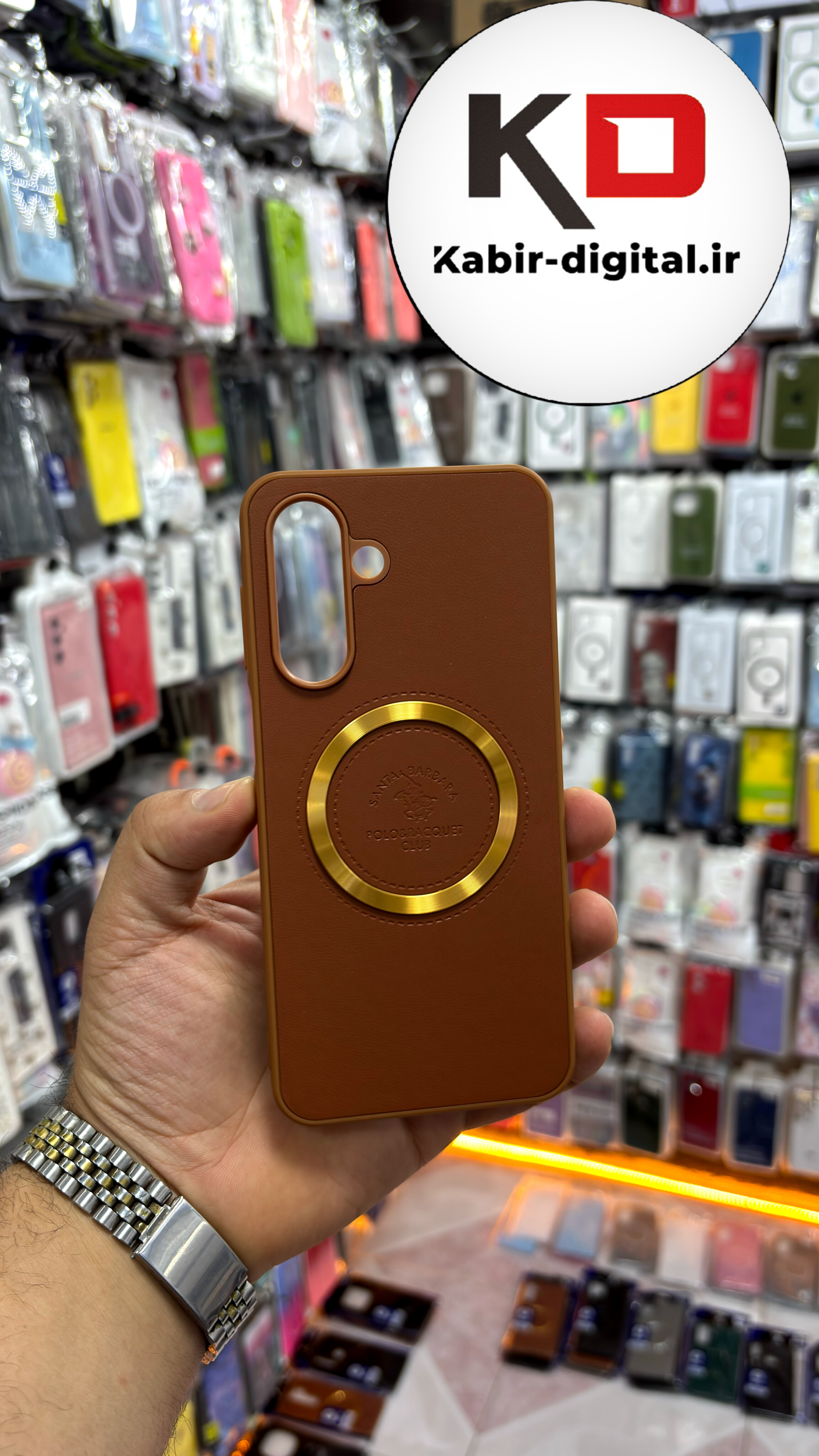 قاب گوشی Galaxy A17 سامسونگ طرح پولو POLO چرم مگ سیف Magsafe اسپرت لنز کرومی