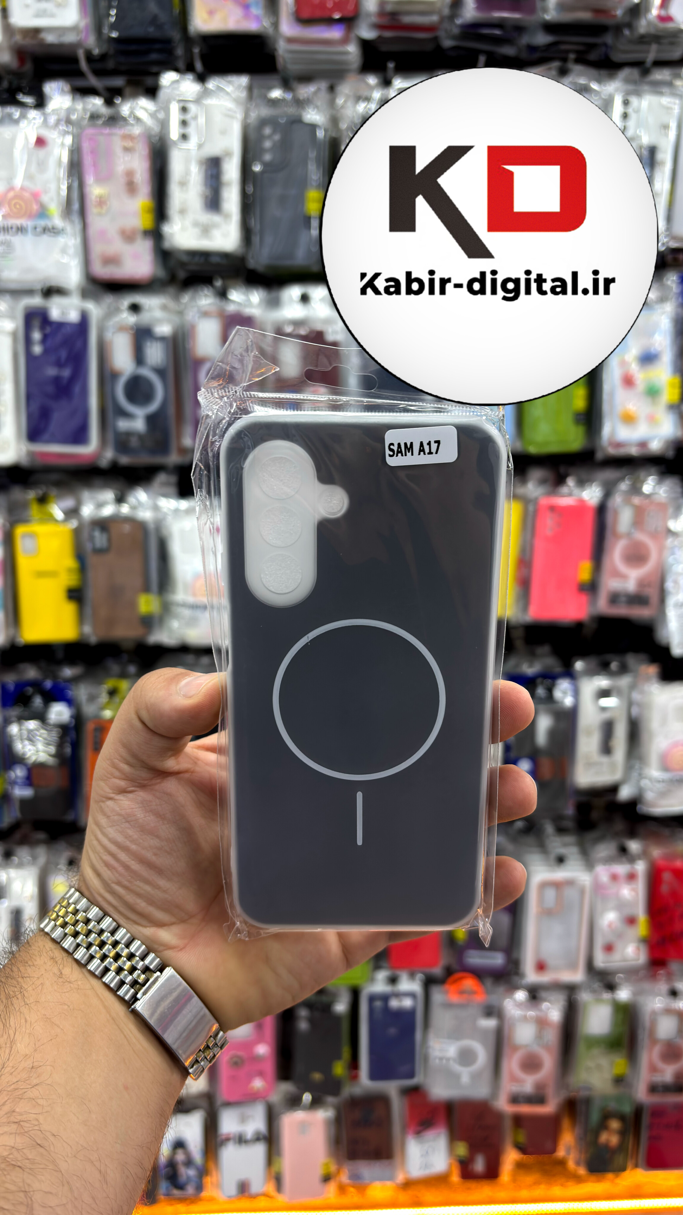 قاب گوشی Galaxy A17 سامسونگ اورجینال سیلیکونی طرح مگ سیف محافظ لنزدار