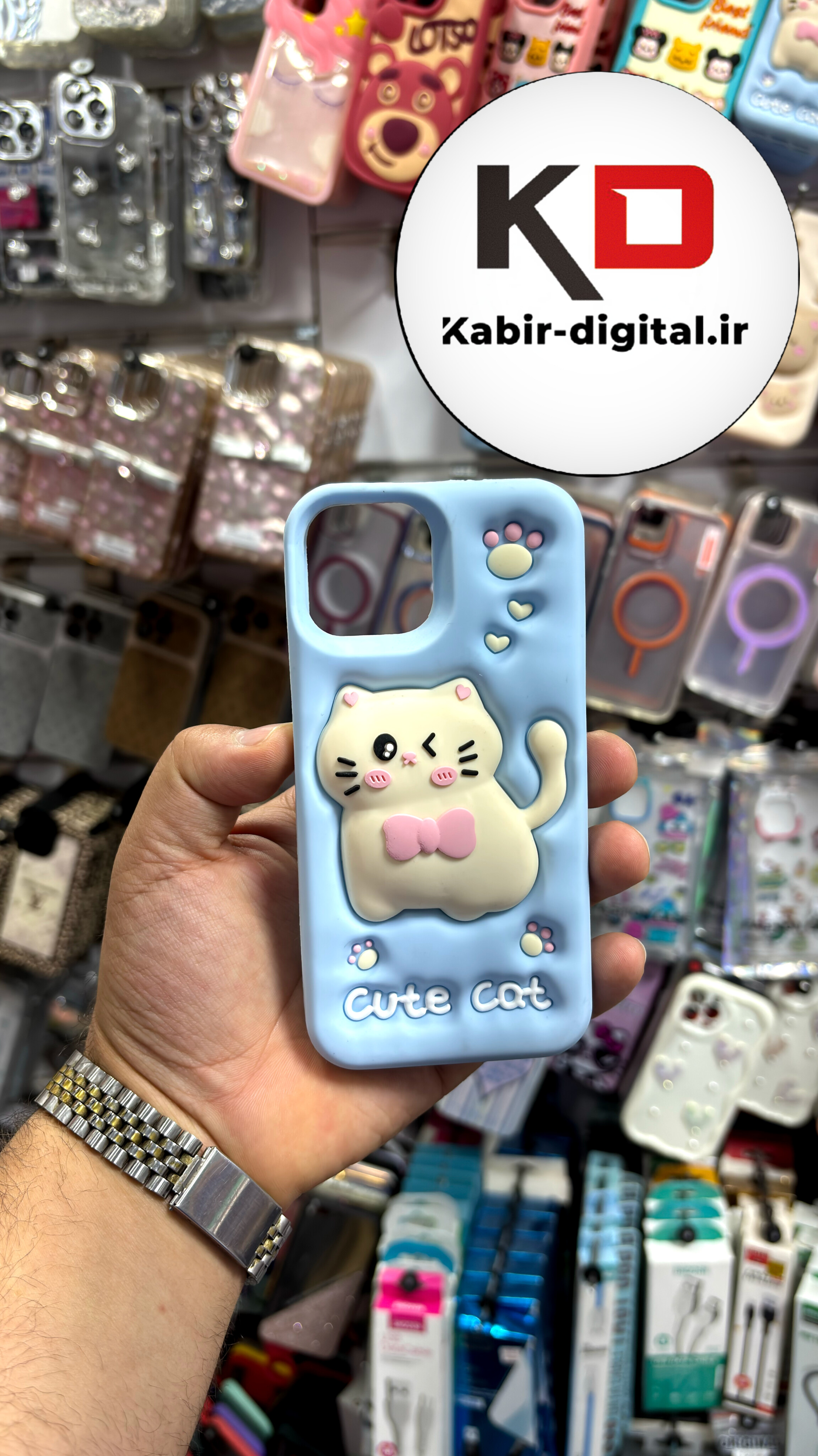 قاب گوشی iPhone 13/14/15  آیفون سیلیکونی پاک کنی طرح عروسکی برجسته