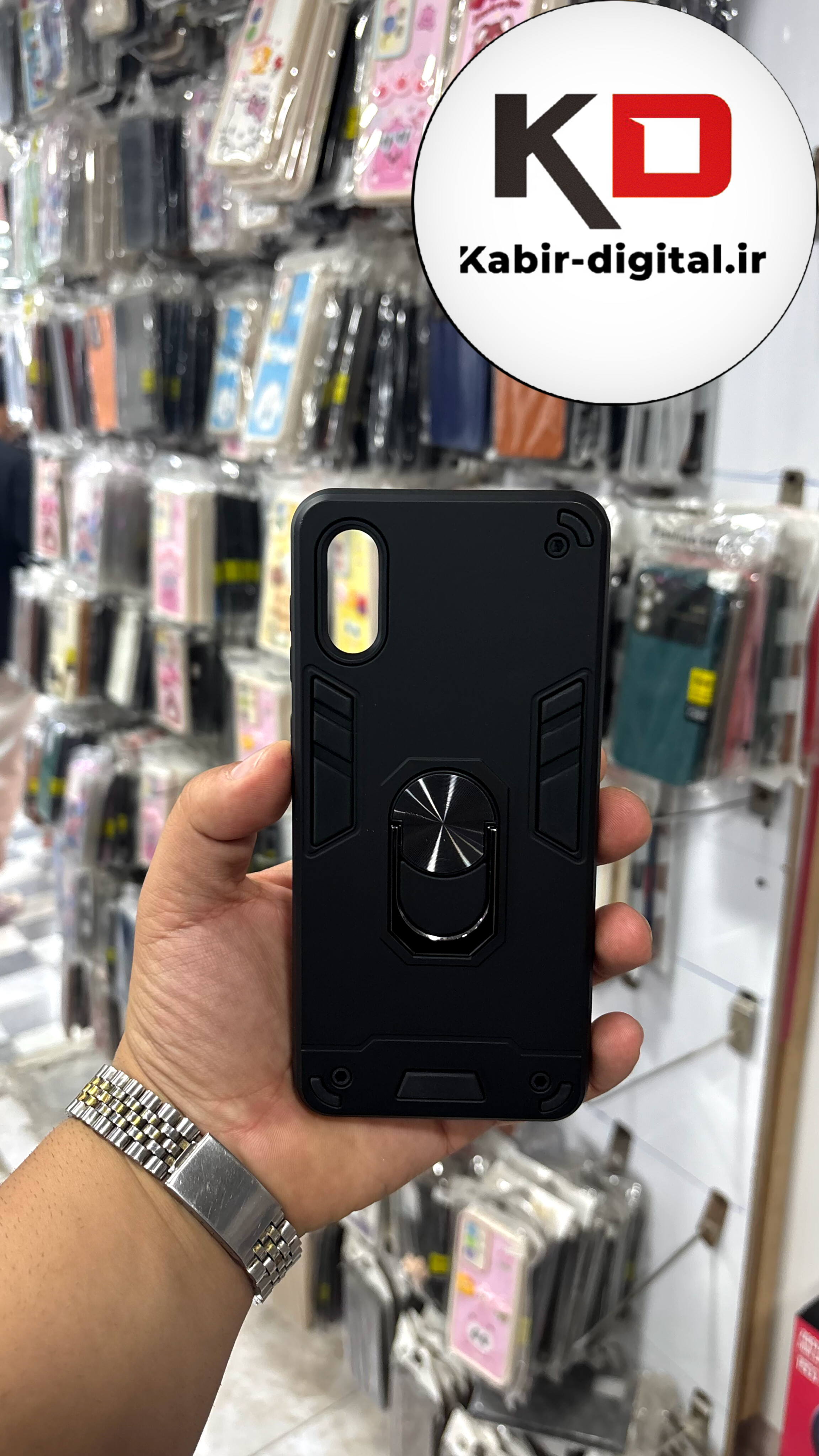 قاب گوشی Galaxy A02 سامسونگ بتمن ضد ضربه لیزری استند شو مشکی