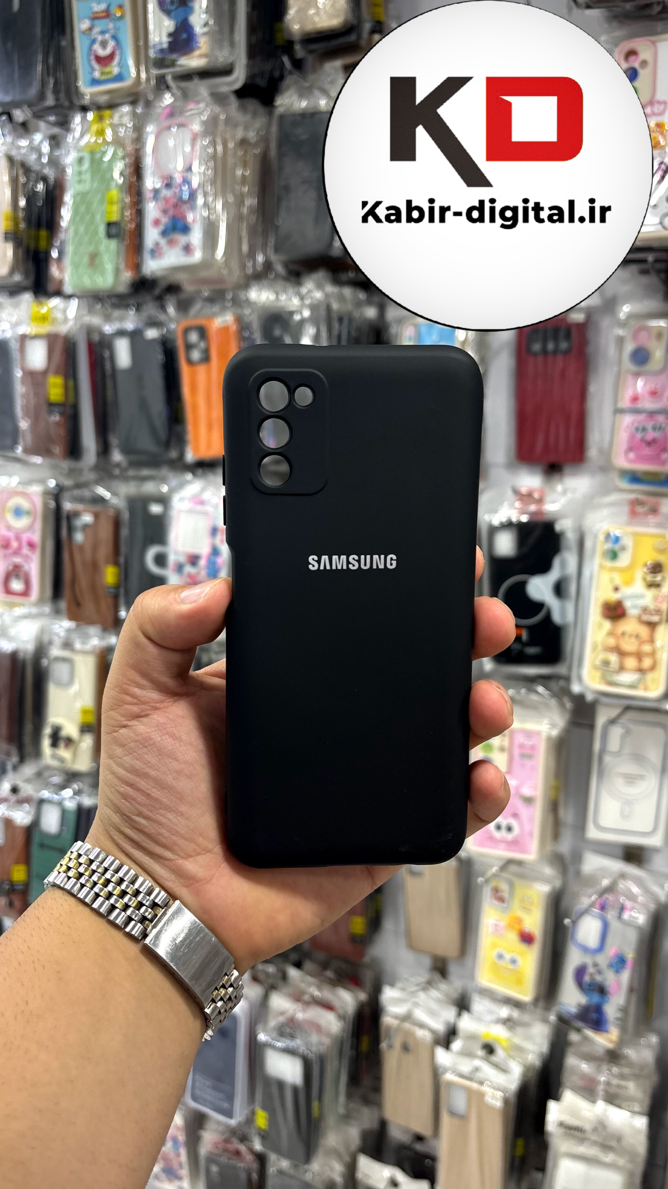 قاب گوشی Galaxy A03S سامسونگ سیلیکونی های کپی  محافظ لنز دار مشکی