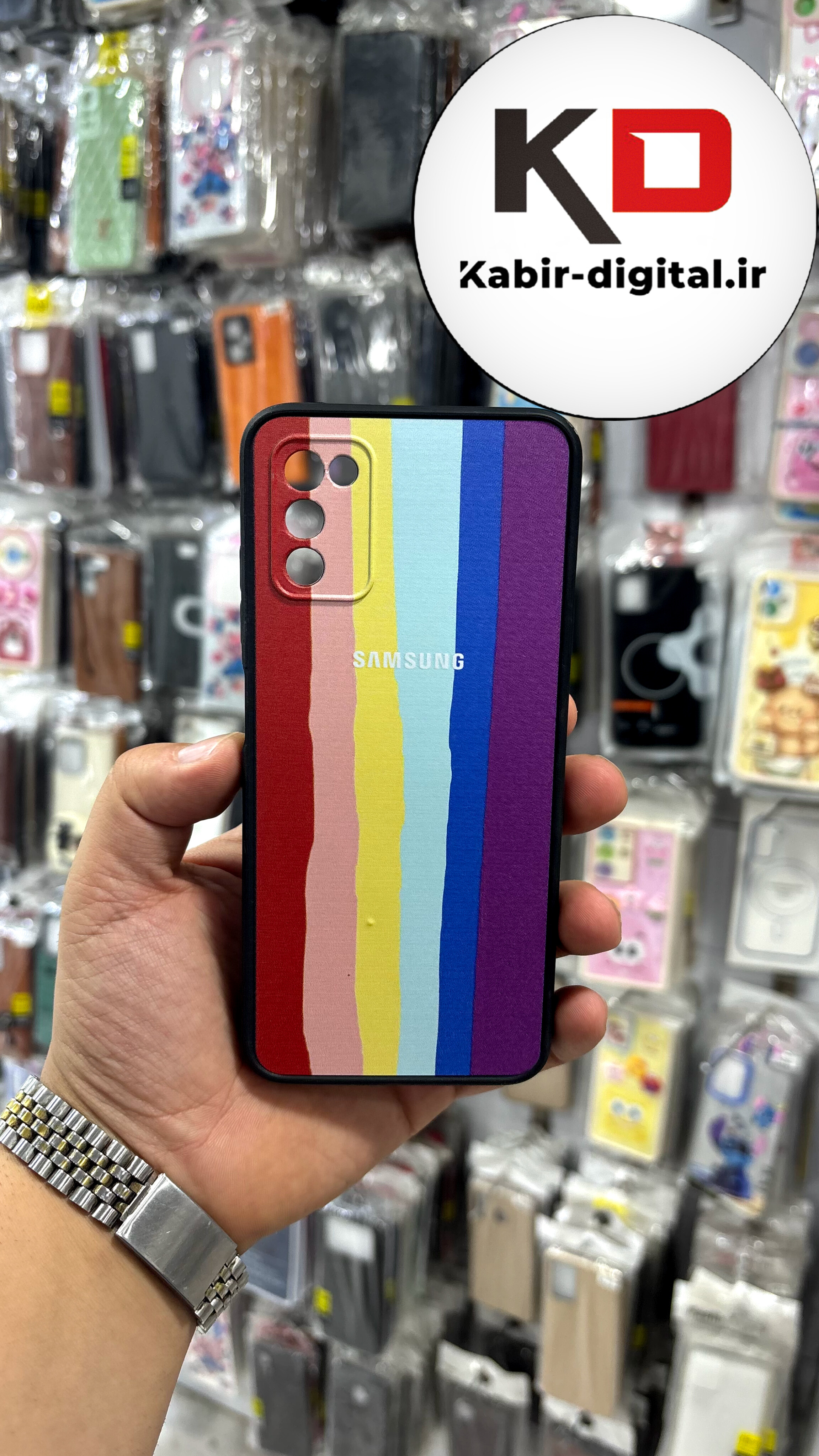 قاب گوشی Galaxy A03S سامسونگ فانتزی ژله ای محافظ لنزدار طرح رنگین کمان