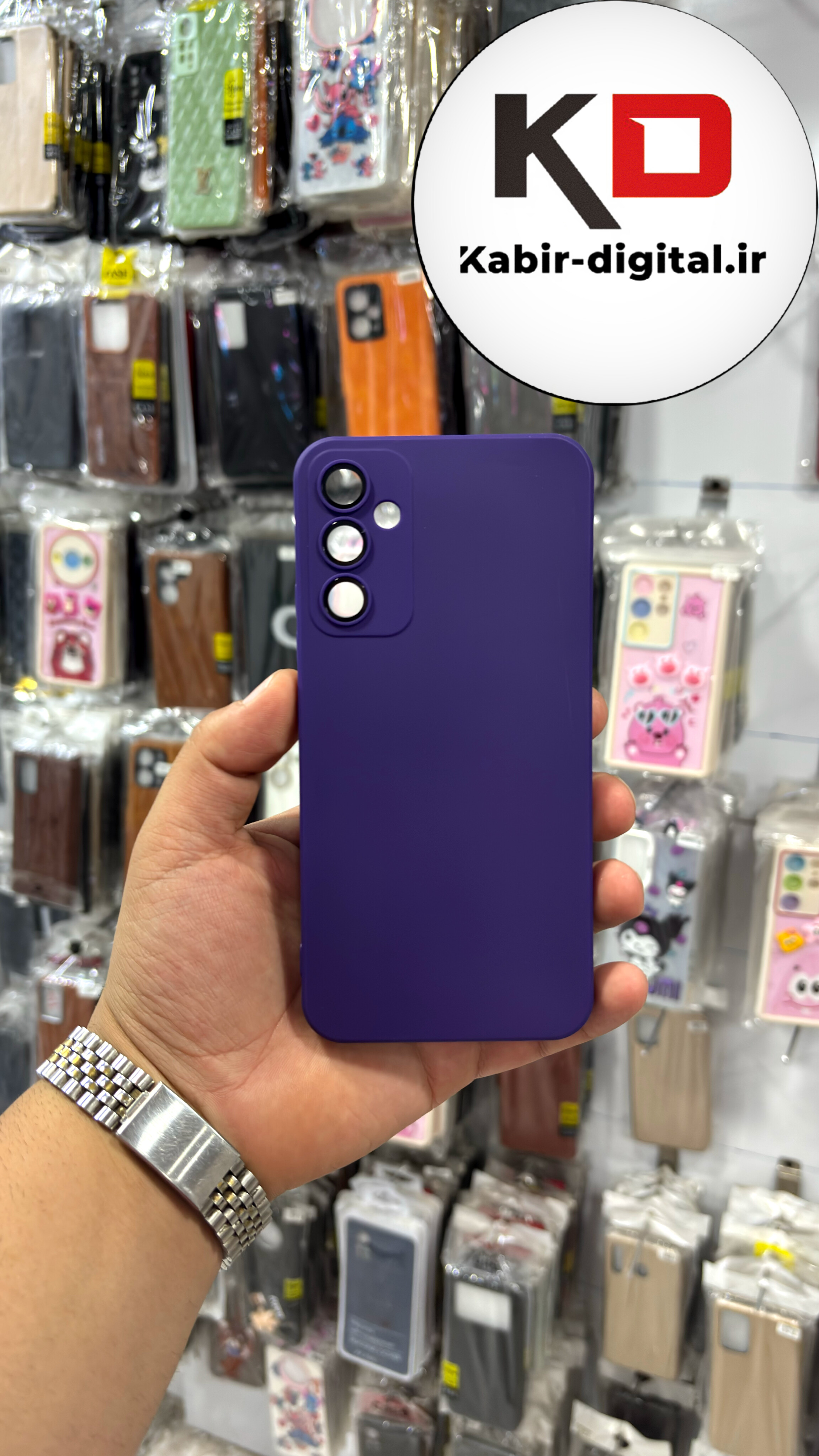 قاب گوشی Galaxy A54 سامسونگ سیلیکونی های کپی  محافظ لنز دار بنفش