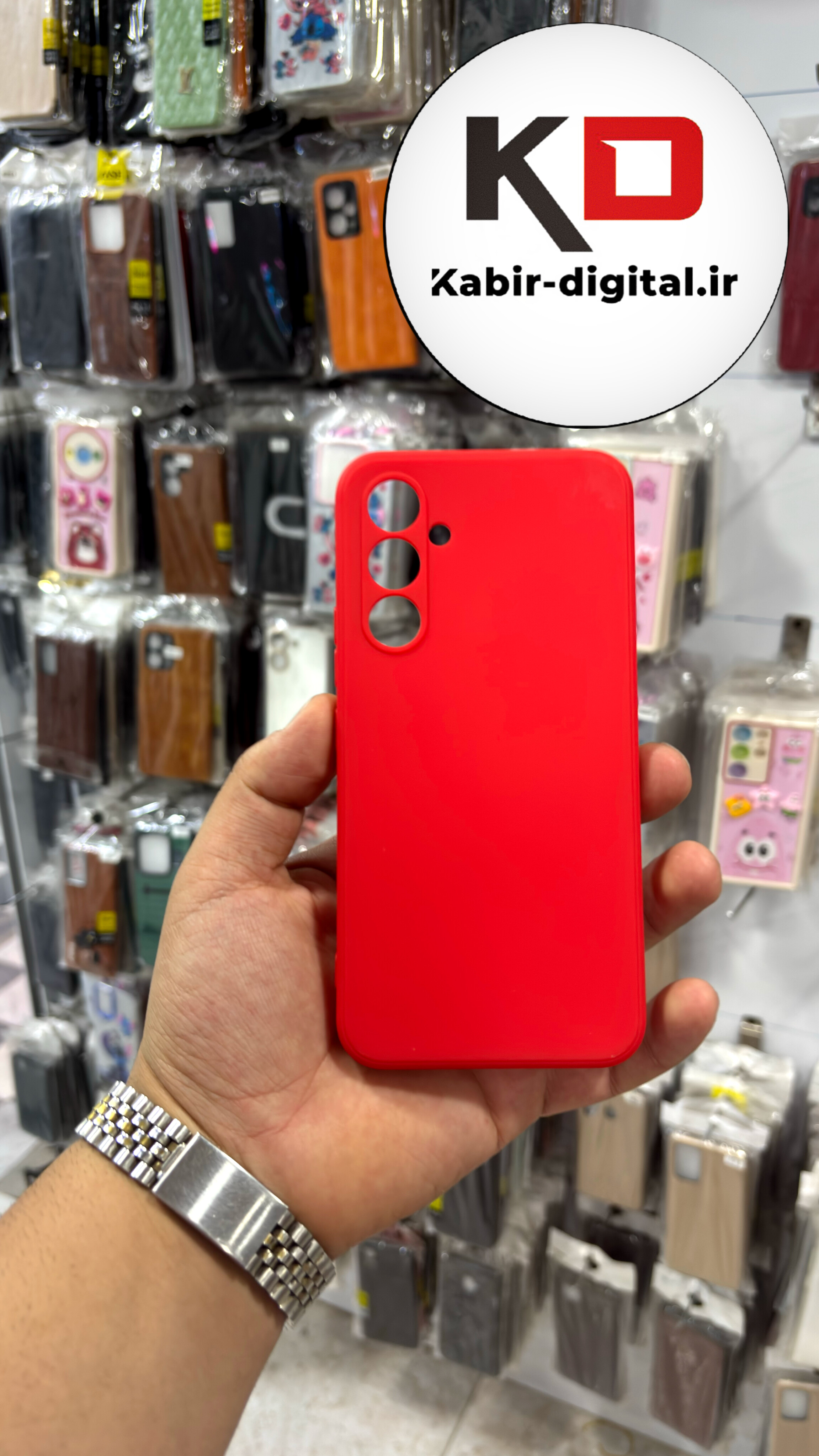 قاب گوشی Galaxy A54 سامسونگ سیلیکونی های کپی  محافظ لنز دار قرمز