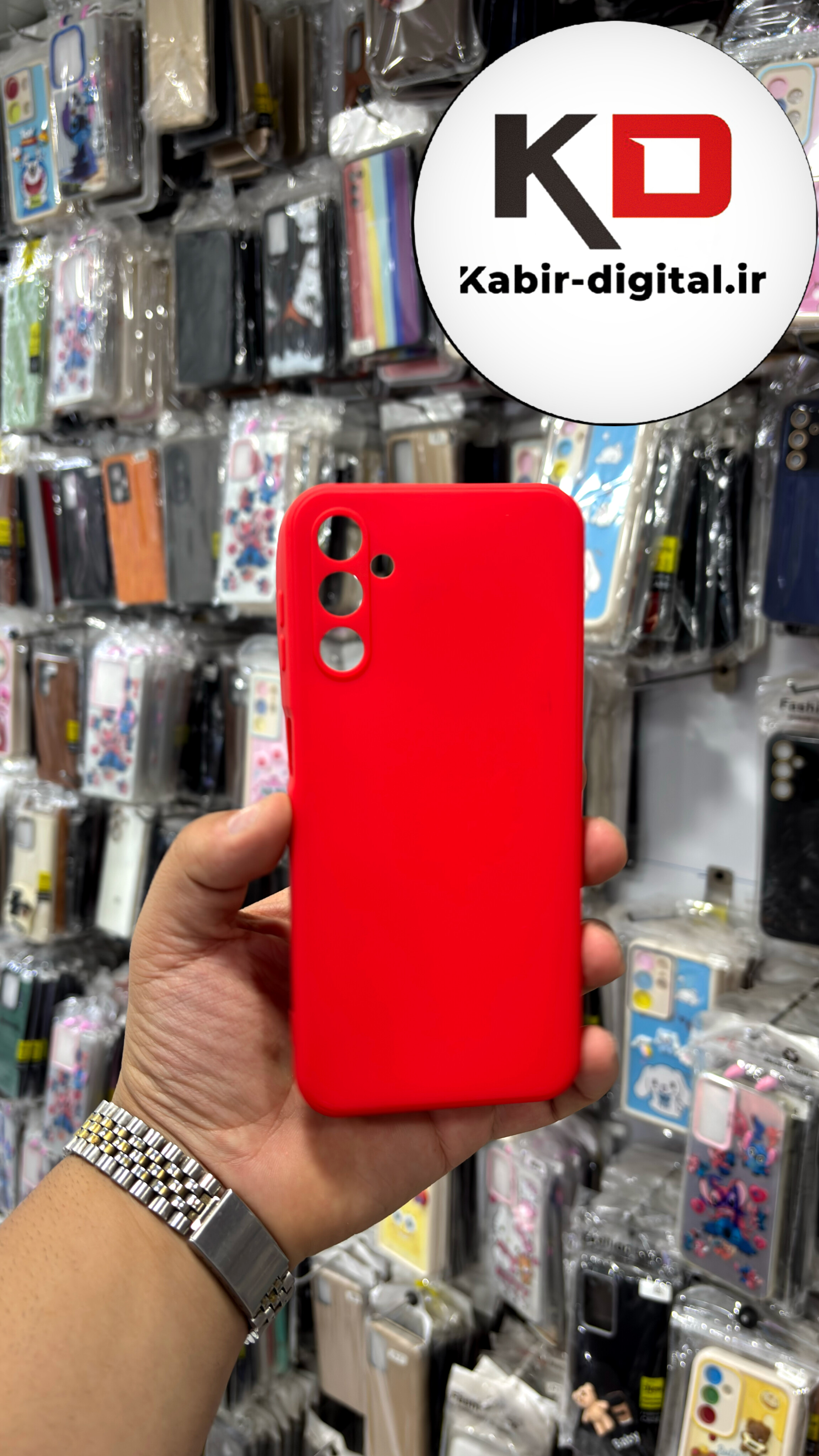 قاب گوشی Galaxy A15سامسونگ  سیلیکونی های کپی شفاف محافظ لنزدار قرمز