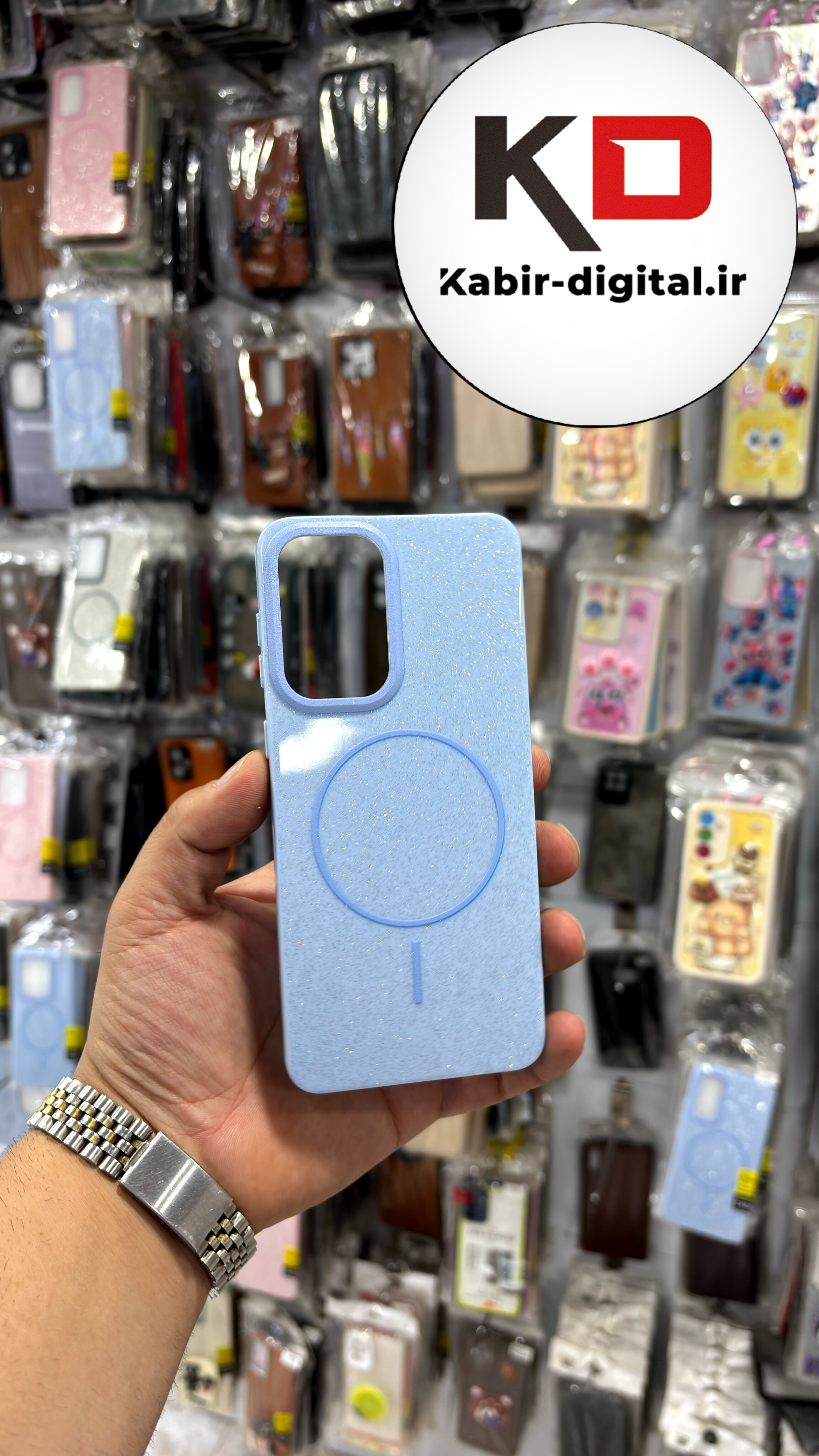 قاب گوشی A33  سامسونگ PC CASE طرح مگ سیف Magsafe اکلیلی آبی روشن