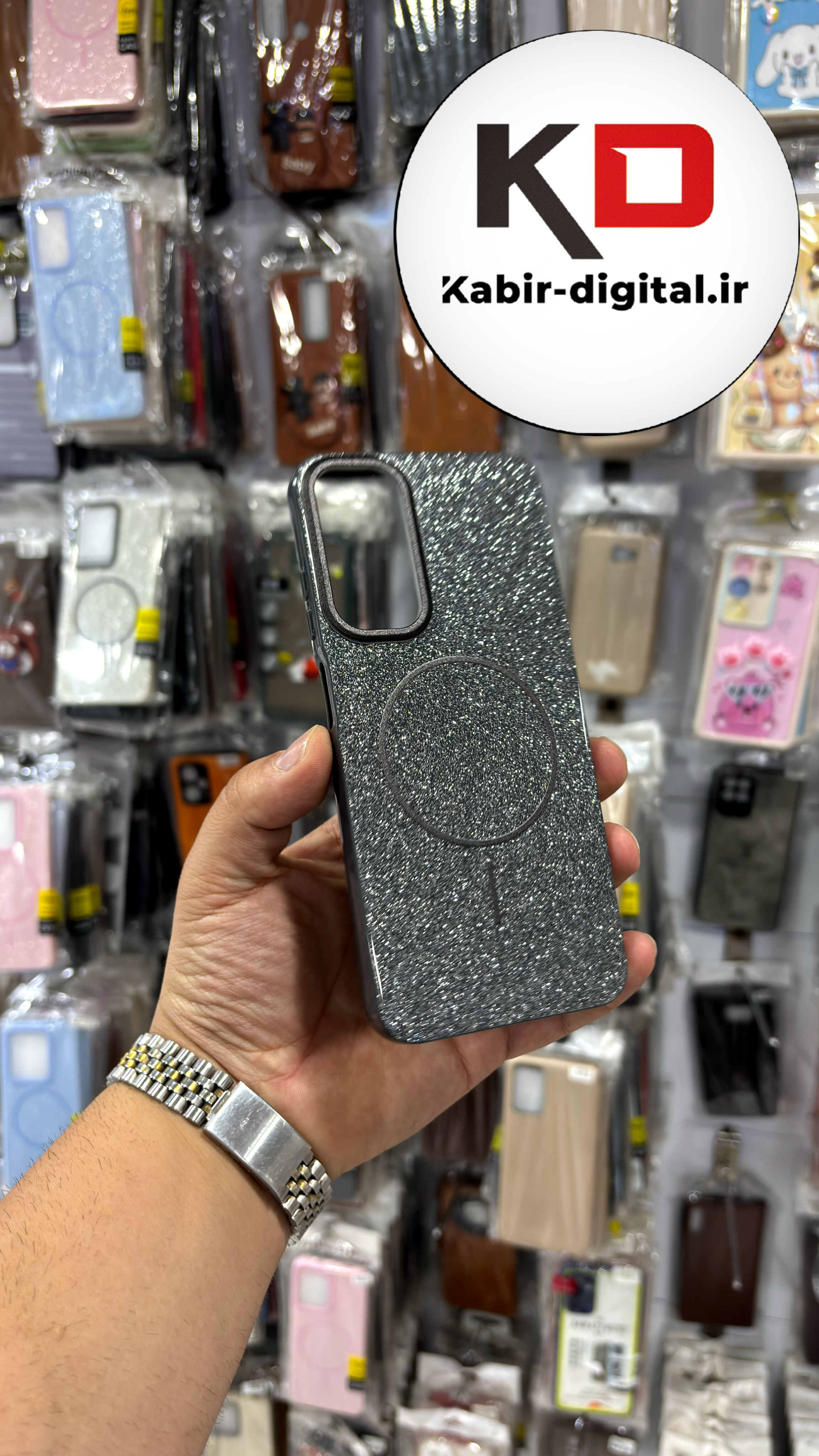 قاب گوشی A05S  سامسونگ PC CASE طرح مگ سیف Magsafe اکلیلی مشکی