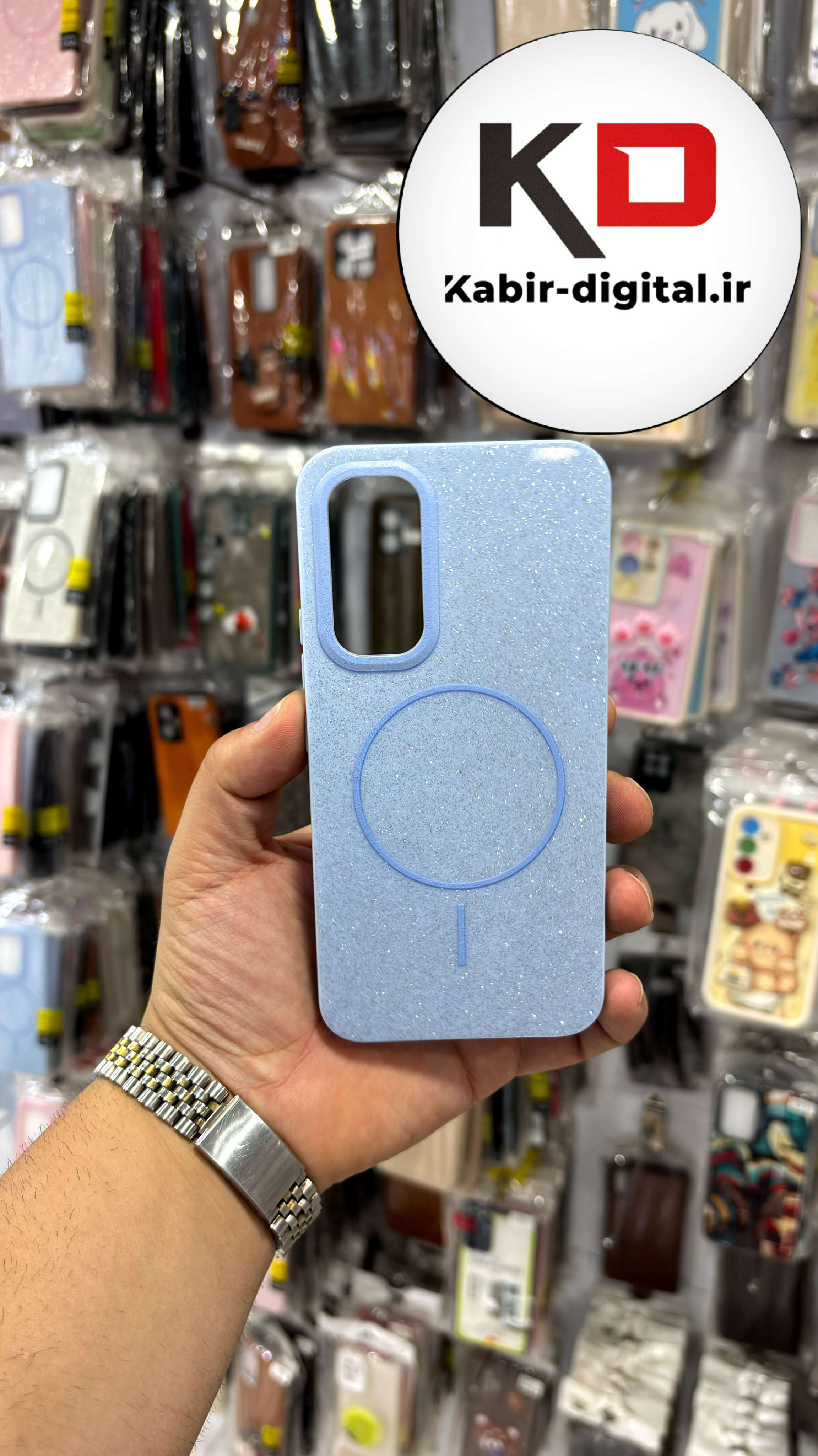 قاب گوشی A54  سامسونگ PC CASE طرح مگ سیف Magsafe اکلیلی آبی روشن