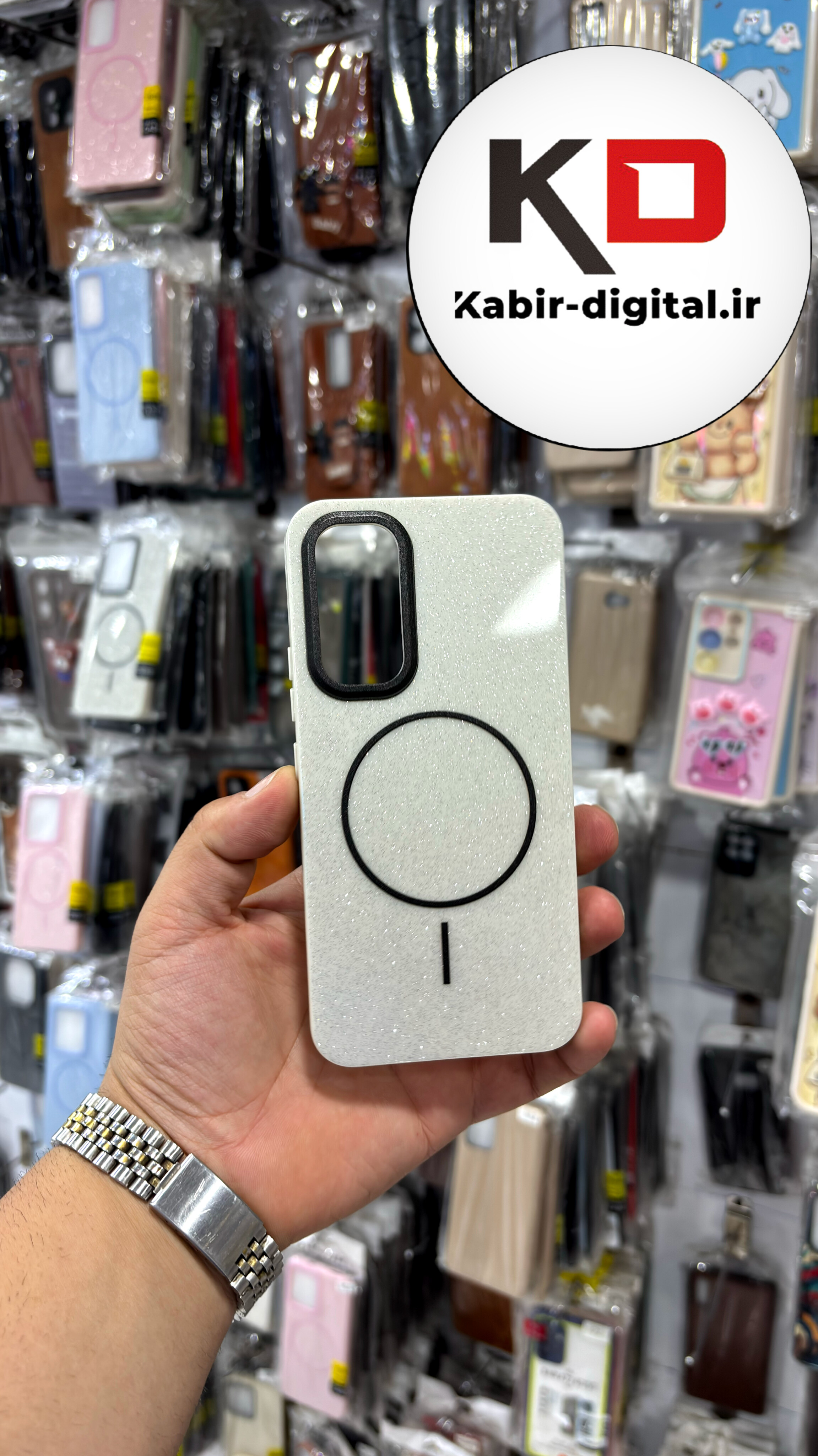 قاب گوشی A54  سامسونگ PC CASE طرح مگ سیف Magsafe اکلیلی کرم