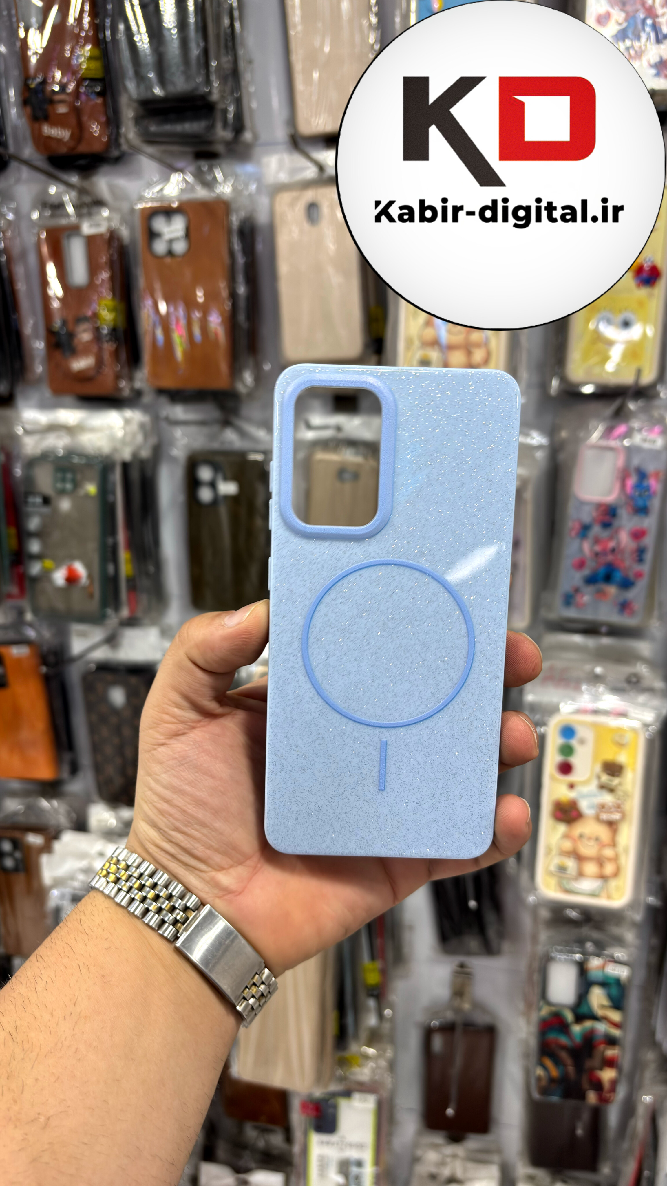 قاب گوشی A52/A52s  سامسونگ  PC CASE طرح مگ سیف Magsafe اکلیلی آبی روشن