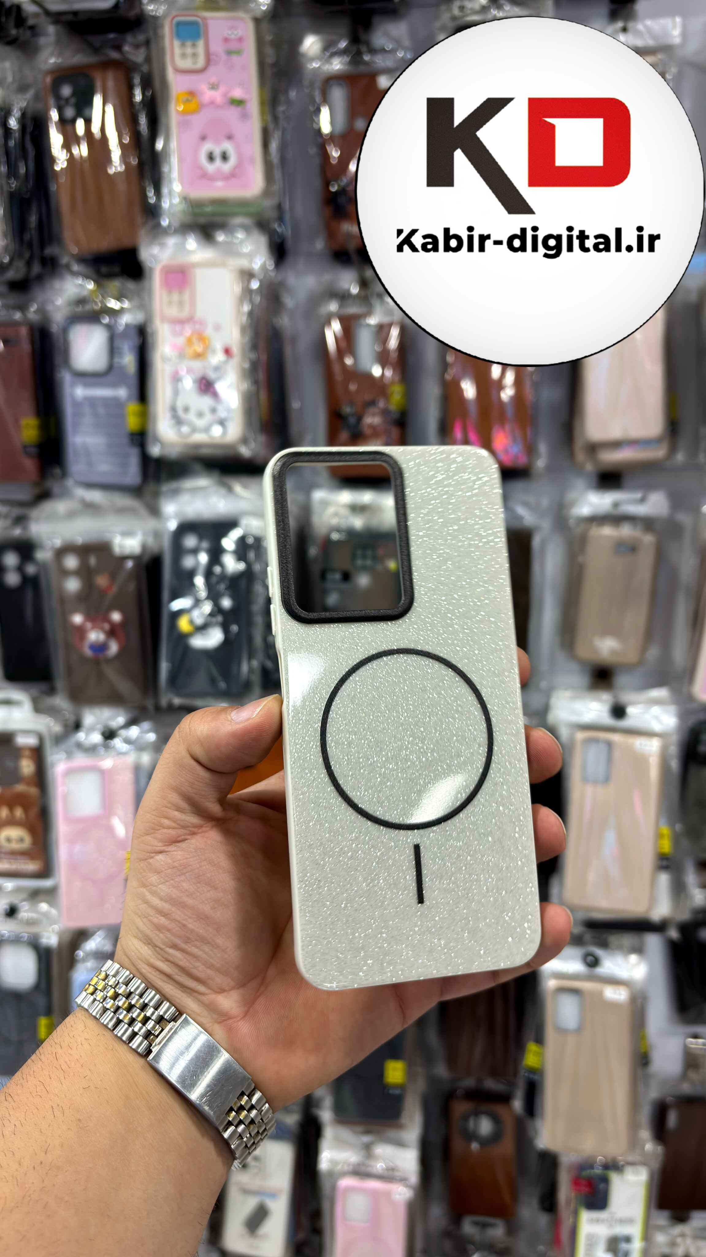 قاب گوشی Redmi NOTE 12 4G شیائومی PC CASE طرح مگ سیف Magsafe اکلیلی کرم