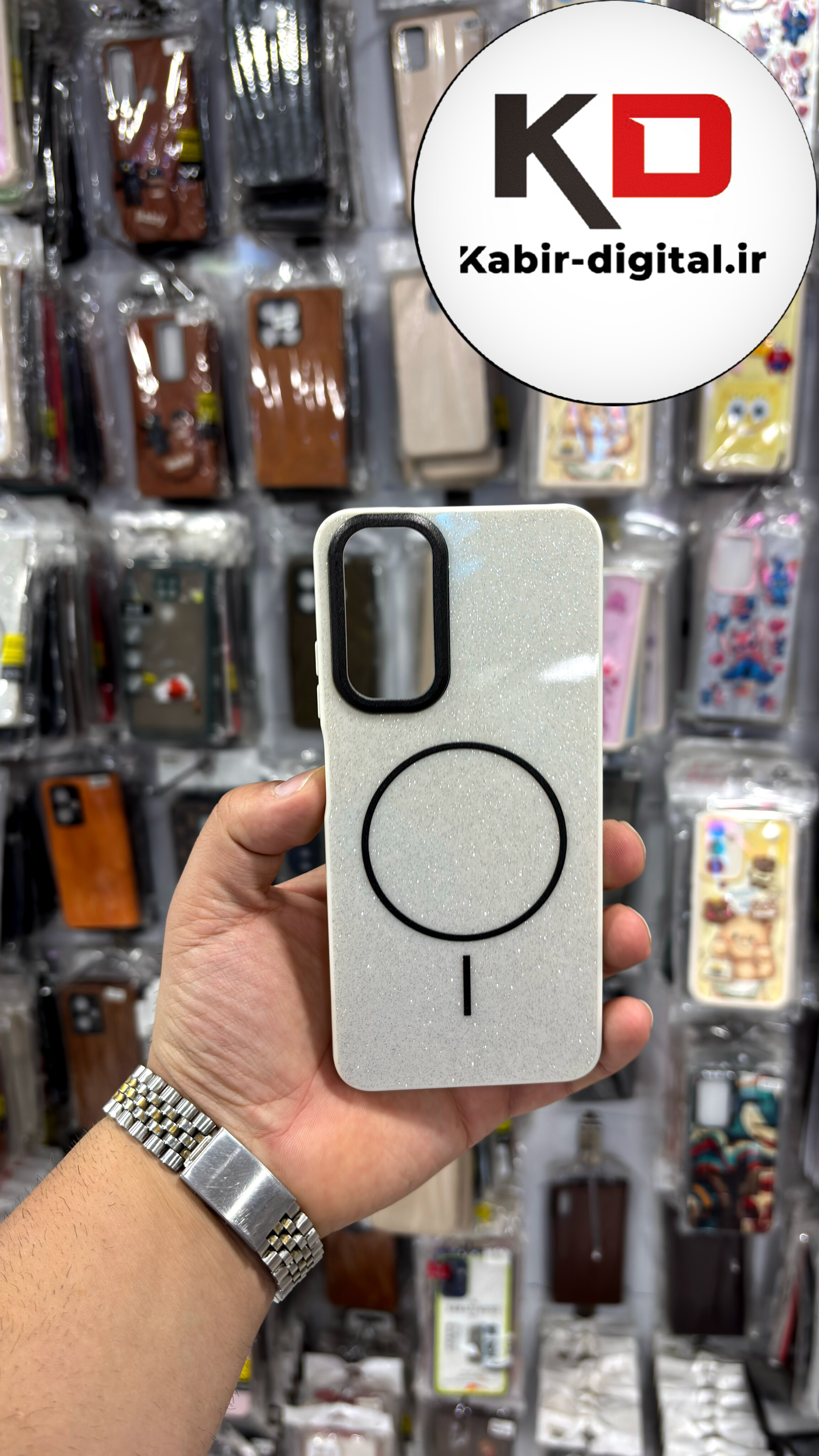 قاب گوشی Redmi NOTE 11 4G / NOTE 11S / NOTE 12Sشیائومی PC CASE طرح مگ سیف Magsafe اکلیلی کرم