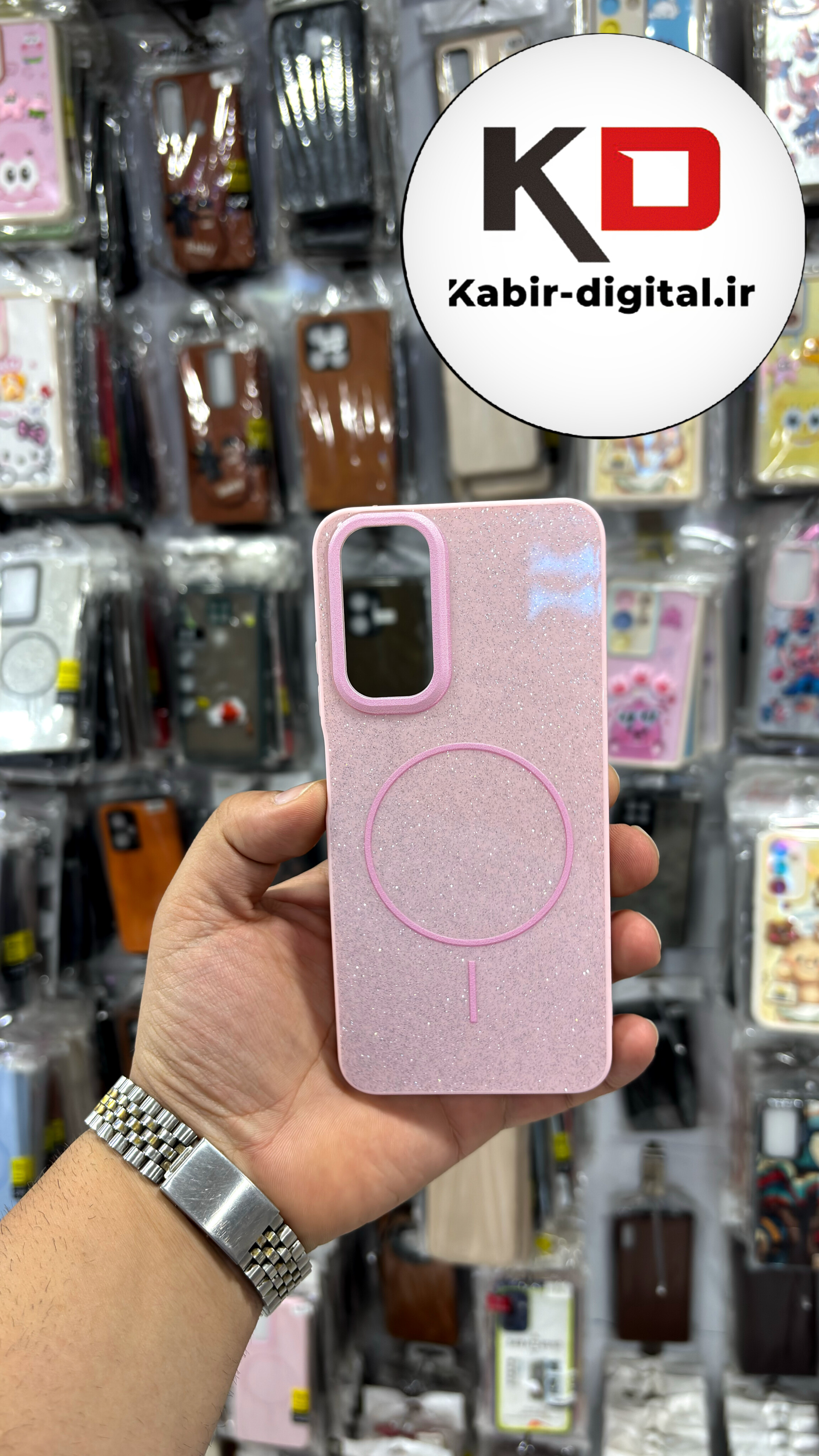 قاب گوشی Redmi NOTE 11 4G / NOTE 11S/ NOTE 12S شیائومی PC CASE طرح مگ سیف Magsafe اکلیلی صورتی روشن