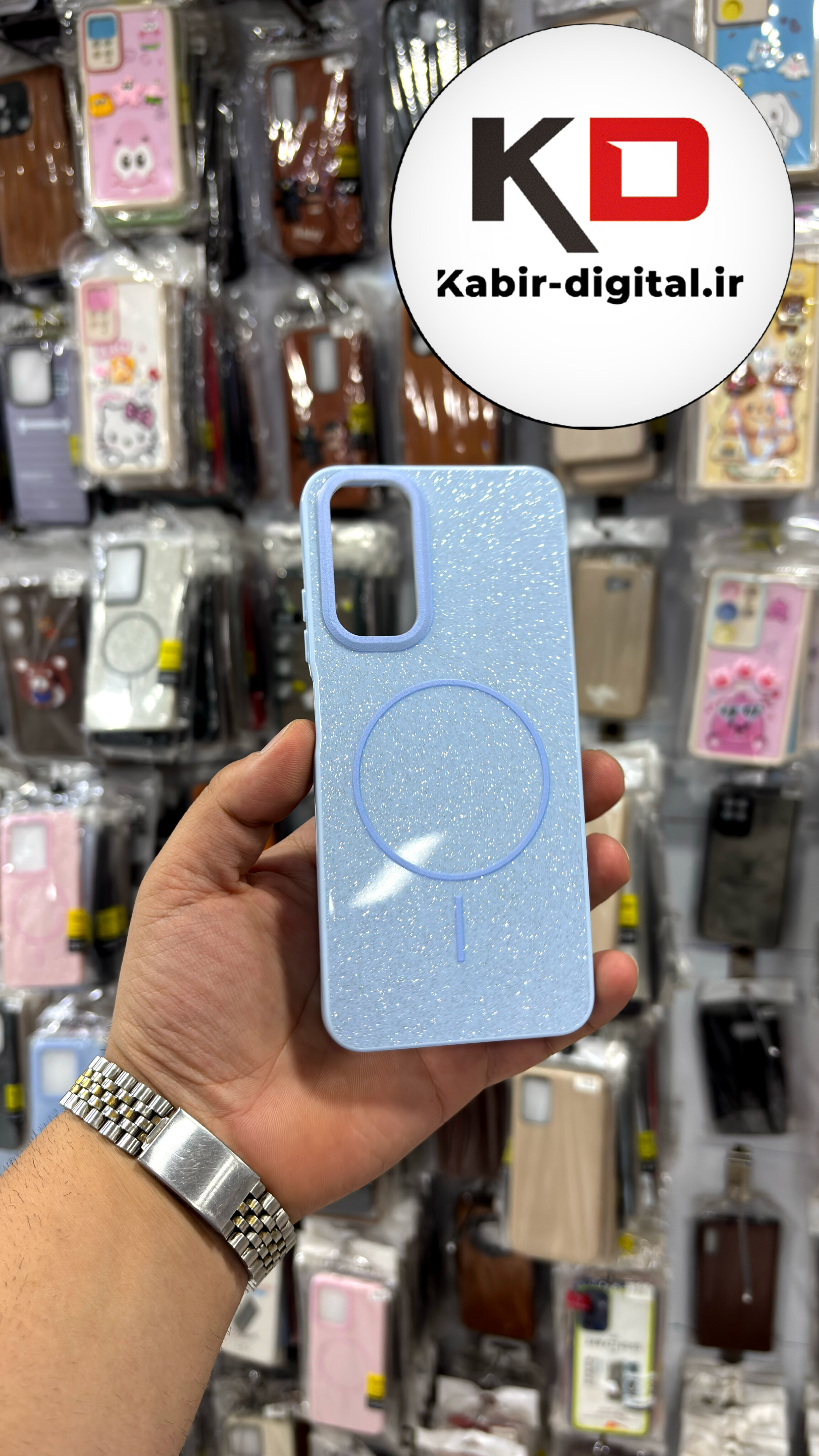 قاب گوشی Redmi NOTE 11 4G / NOTE 11S/ NOTE 12Sشیائومی PC CASE طرح مگ سیف Magsafe اکلیلی آبی روشن
