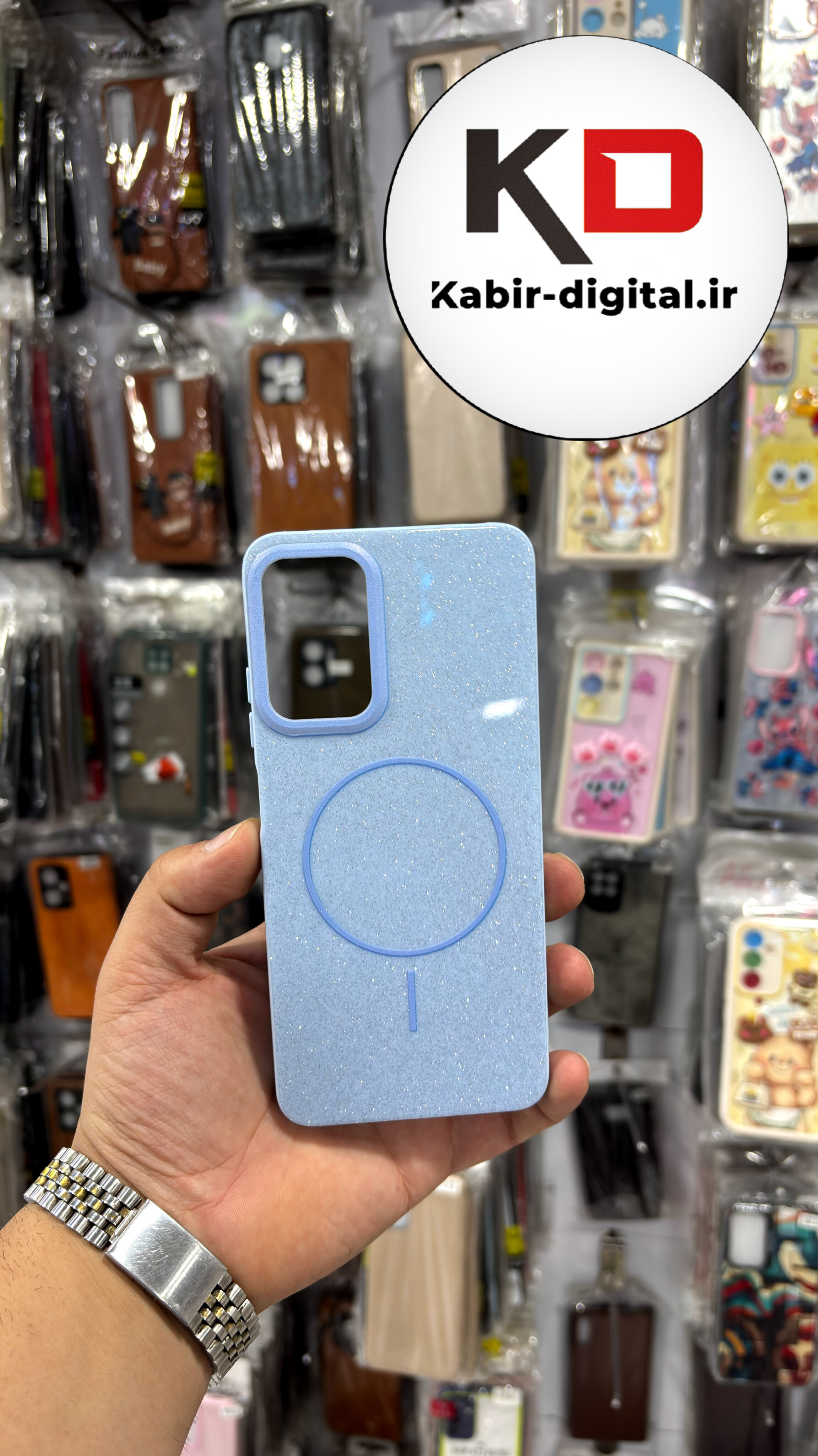 قاب گوشی Note 11 Pro 4g / Note 12 Pro 4g شیائومی PC CASE طرح مگ سیف Magsafe اکلیلی آبی روشن