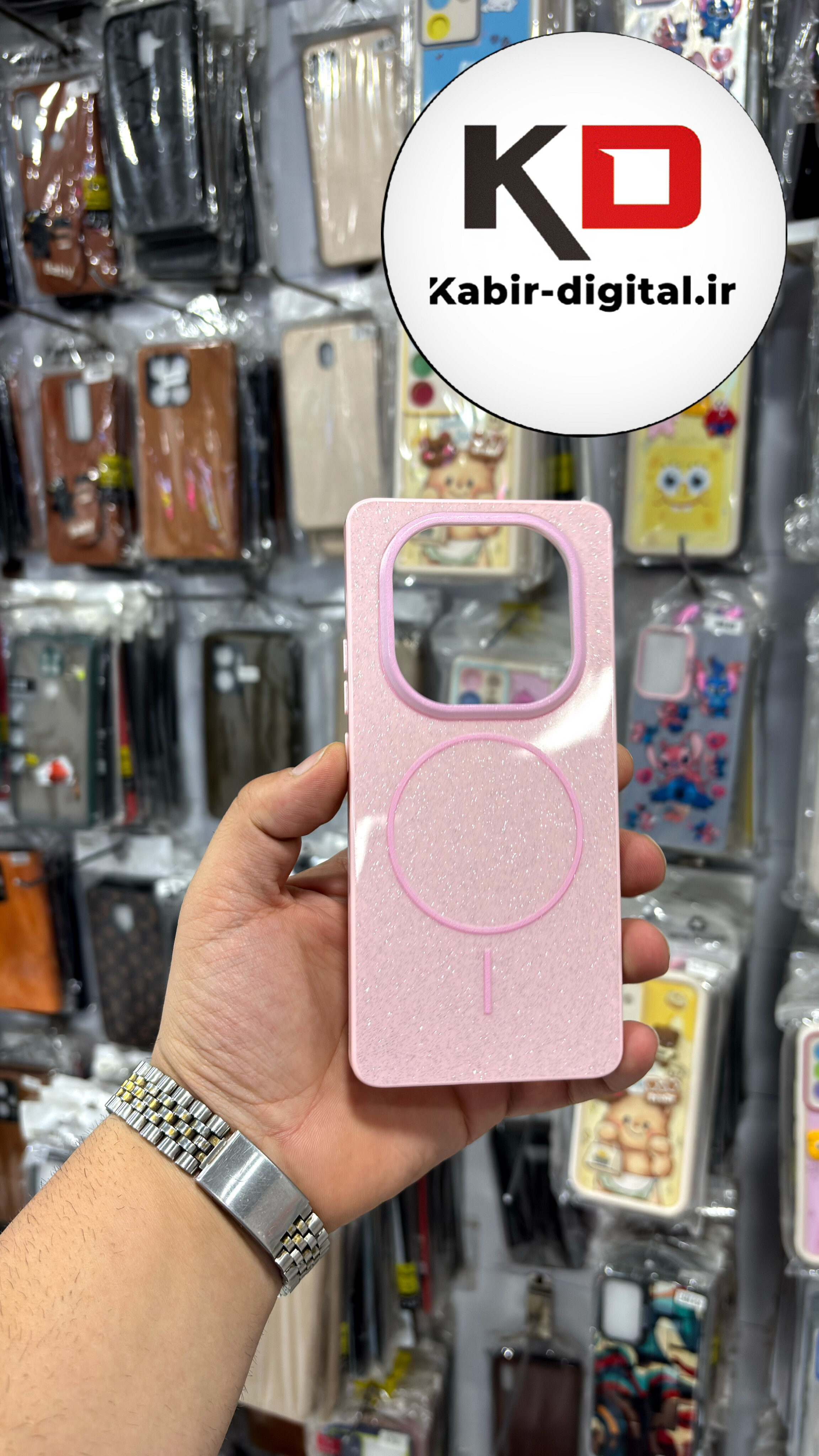 قاب گوشی Redmi Note 14 Pro 4G /Note 14 Pro 5G / Note 14 Pro Plus/ POCO X7 شیائومی PC CASE طرح مگ سیف Magsafe اکلیلی صورتی روشن