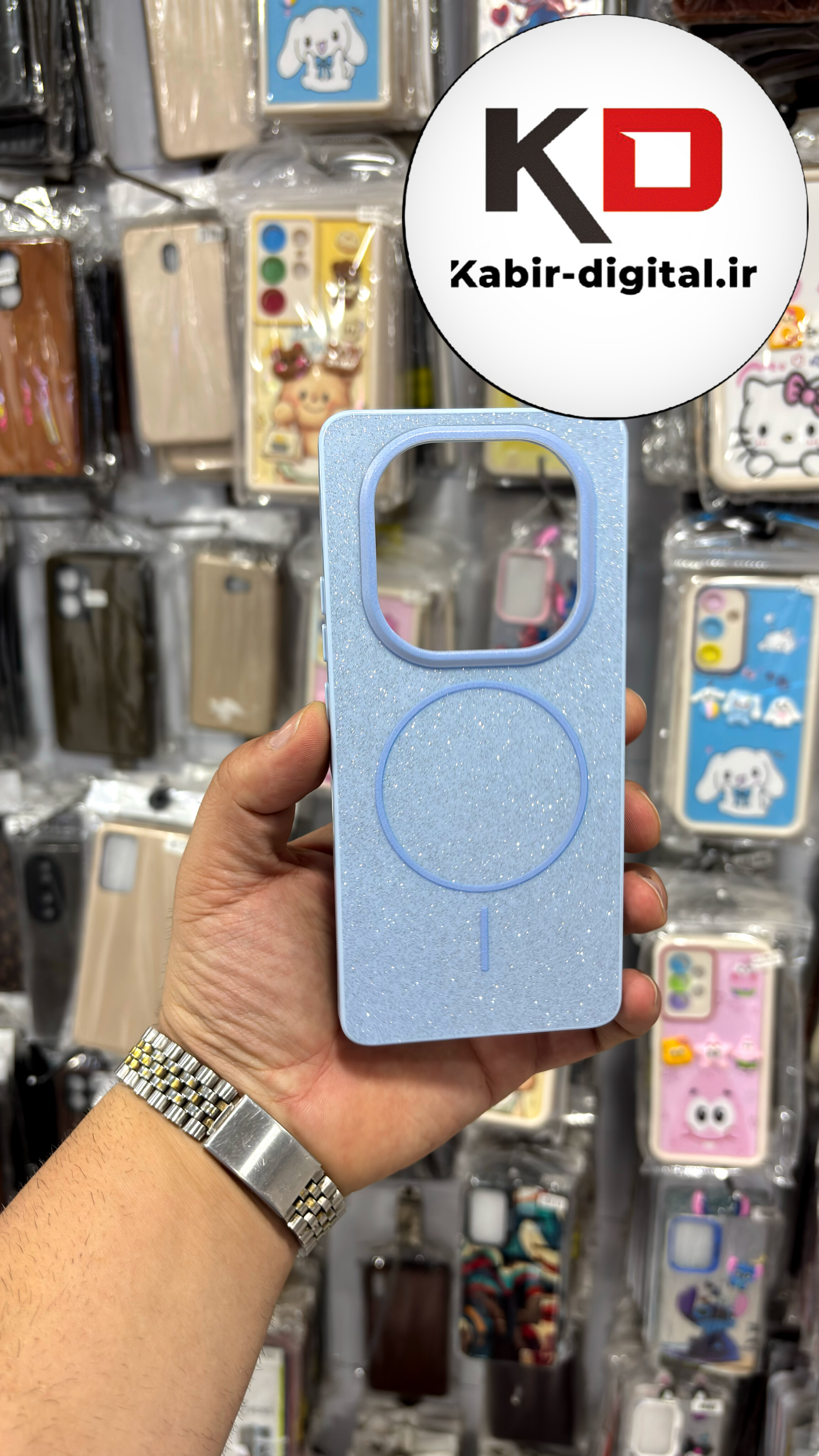 قاب گوشی Redmi Note 14 Pro 4G /Note 14 Pro 5G / Note 14 Pro Plus/ POCO X7 شیائومی PC CASE طرح مگ سیف Magsafe اکلیلی آبی روشن