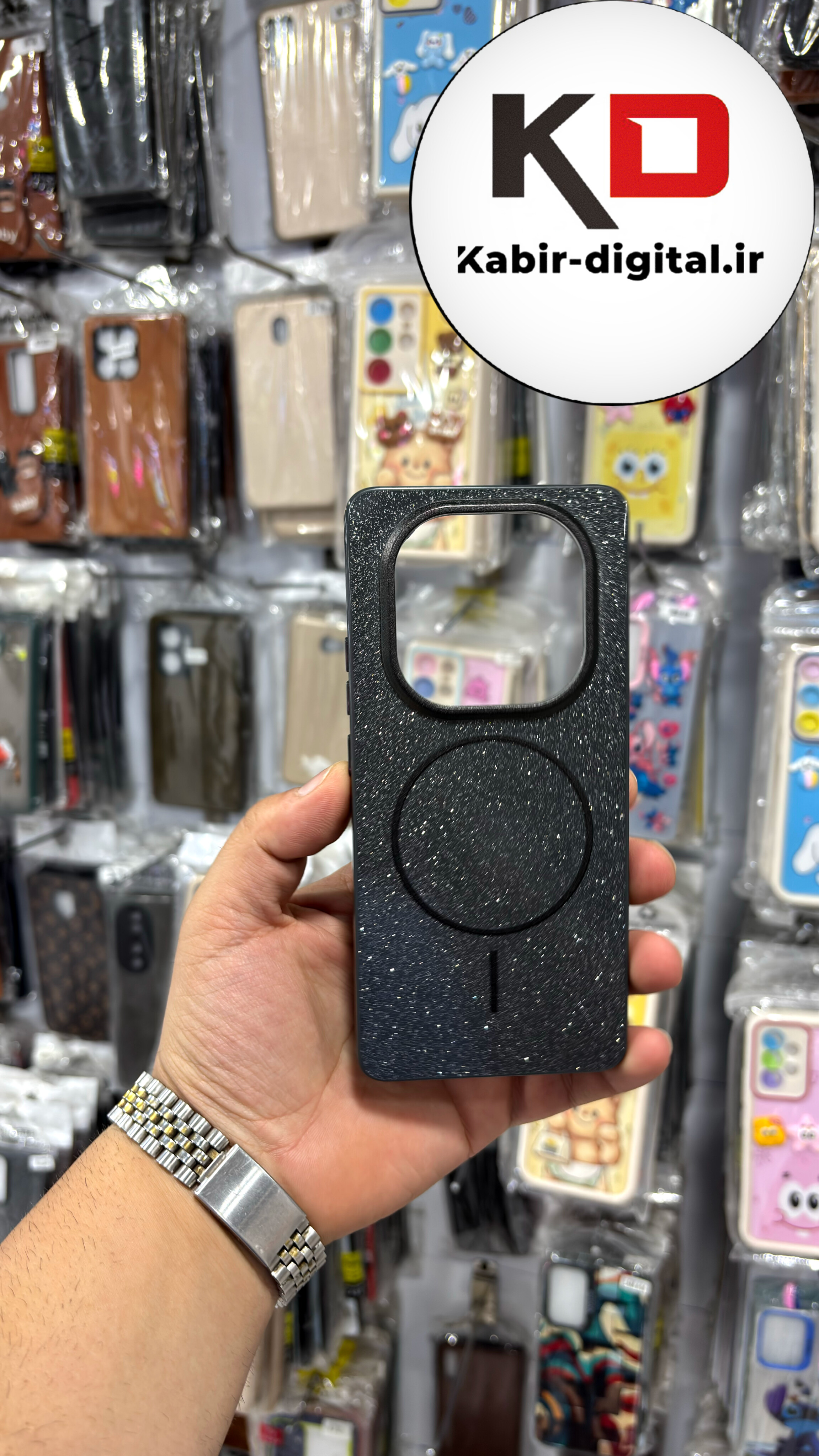 قاب گوشی Redmi Note 14 Pro 4G /Note 14 Pro 5G / Note 14 Pro Plus/ POCO X7 شیائومی PC CASE طرح مگ سیف Magsafe اکلیلی مشکی