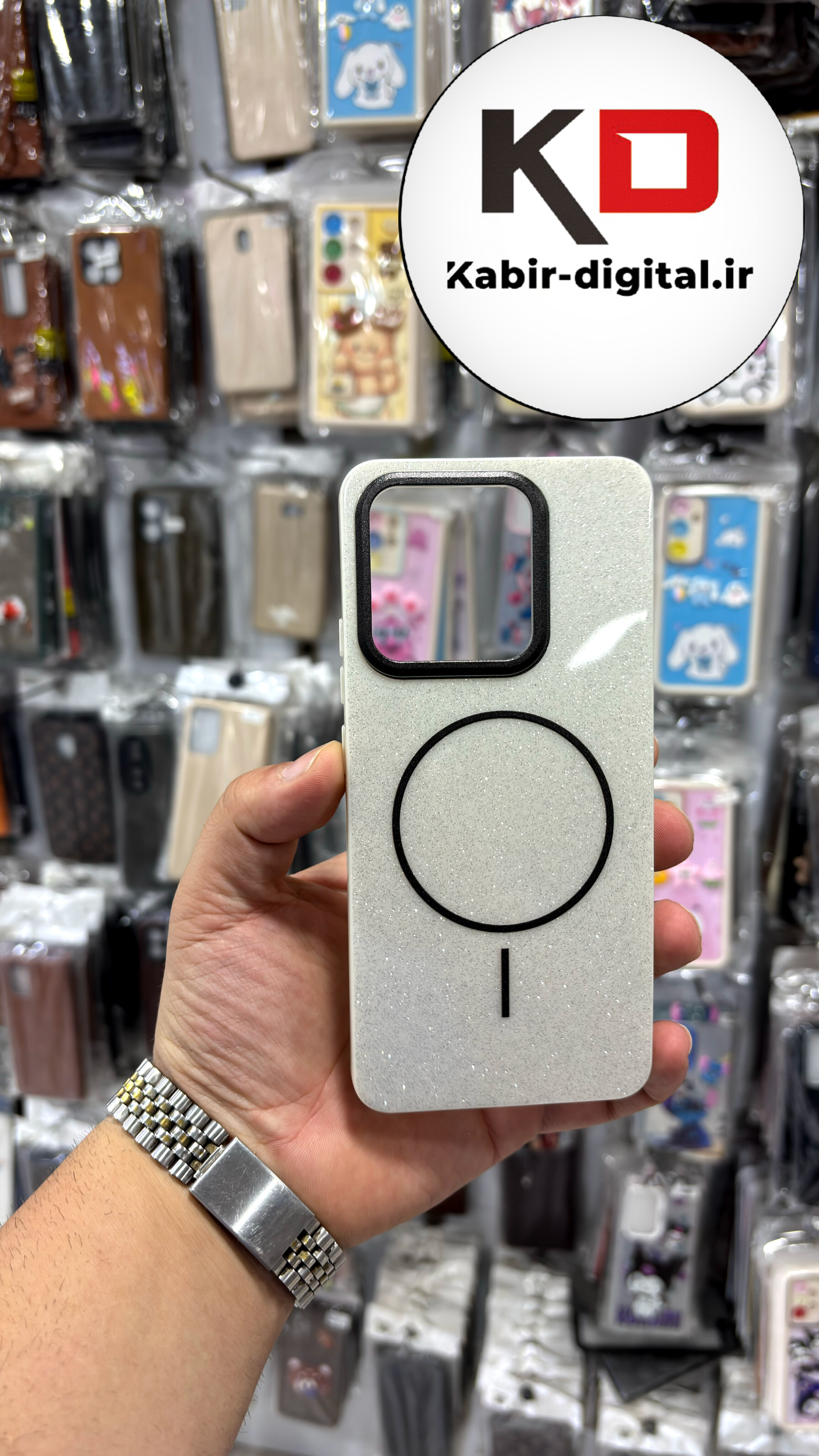 قاب گوشی Redmi NOTE 13 4G شیائومی PC CASE طرح مگ سیف Magsafe اکلیلی کرم