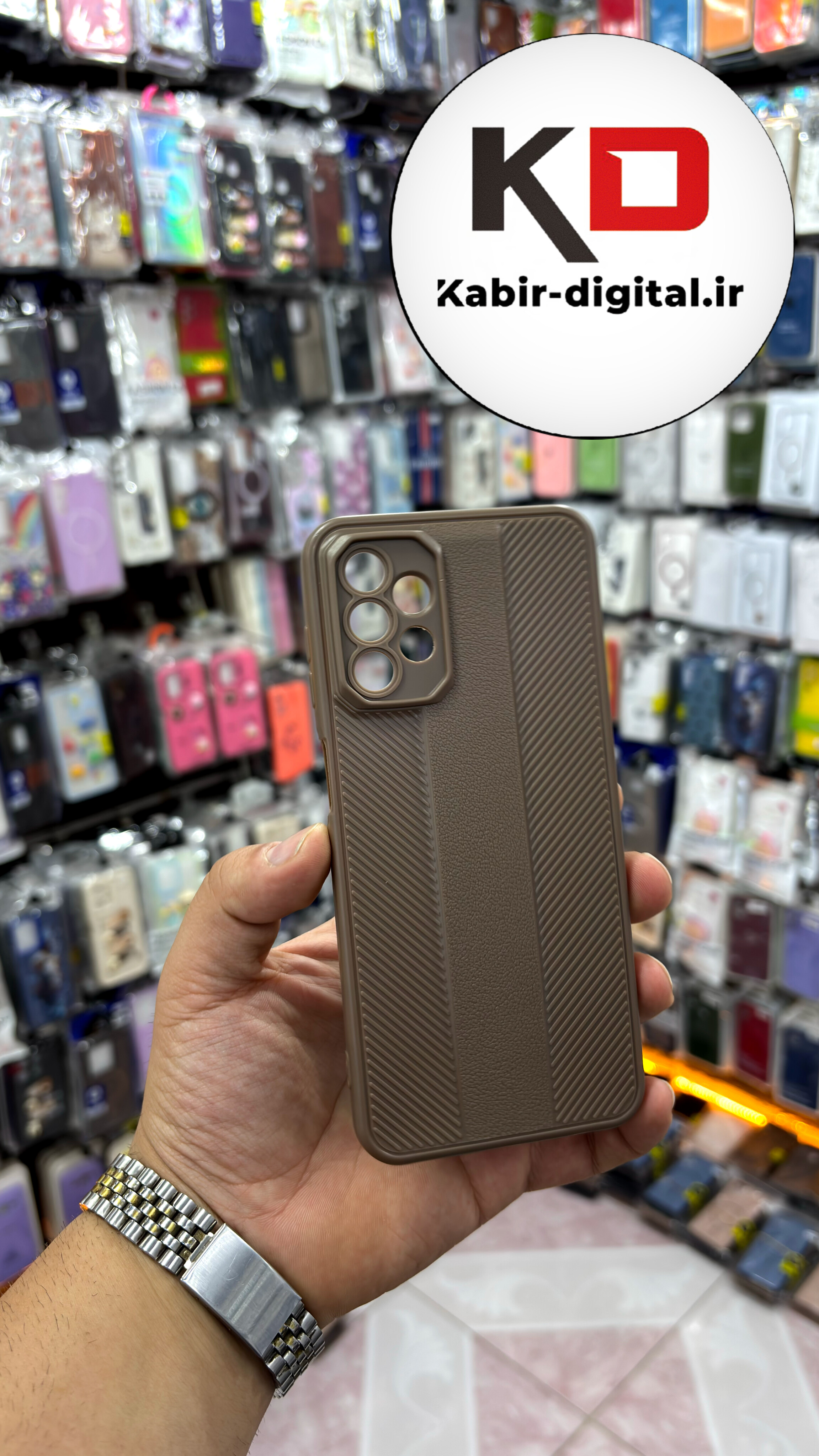 قاب گوشی A13 / A23  سامسونگ Carbon Case سیلیکونی ایربگ دار ضد ضربه طرح کربن محافظ لنز دار موکا