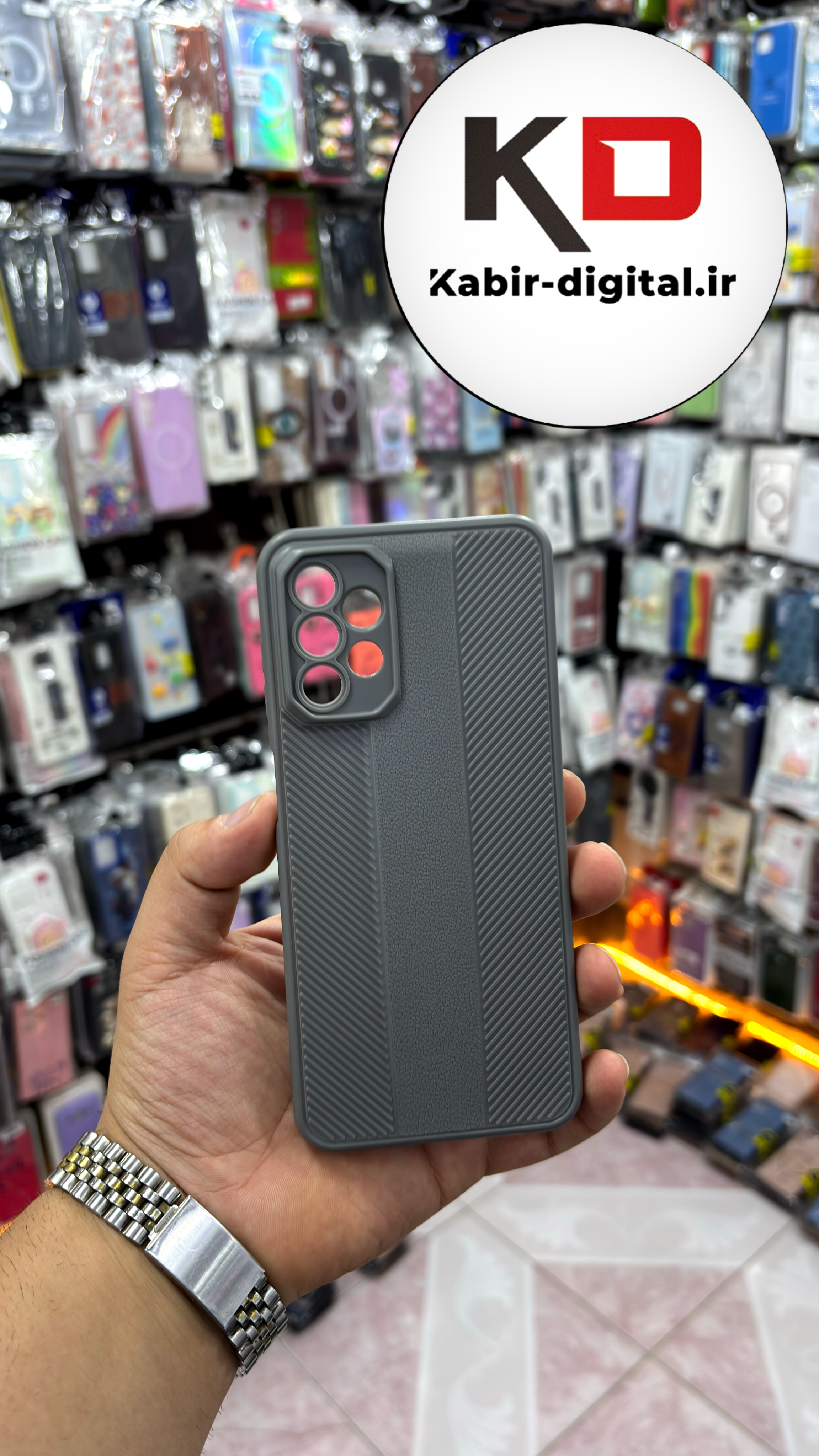 قاب گوشی A13 / A23  سامسونگ Carbon Case سیلیکونی ایربگ دار ضد ضربه طرح کربن محافظ لنز دار طوسی