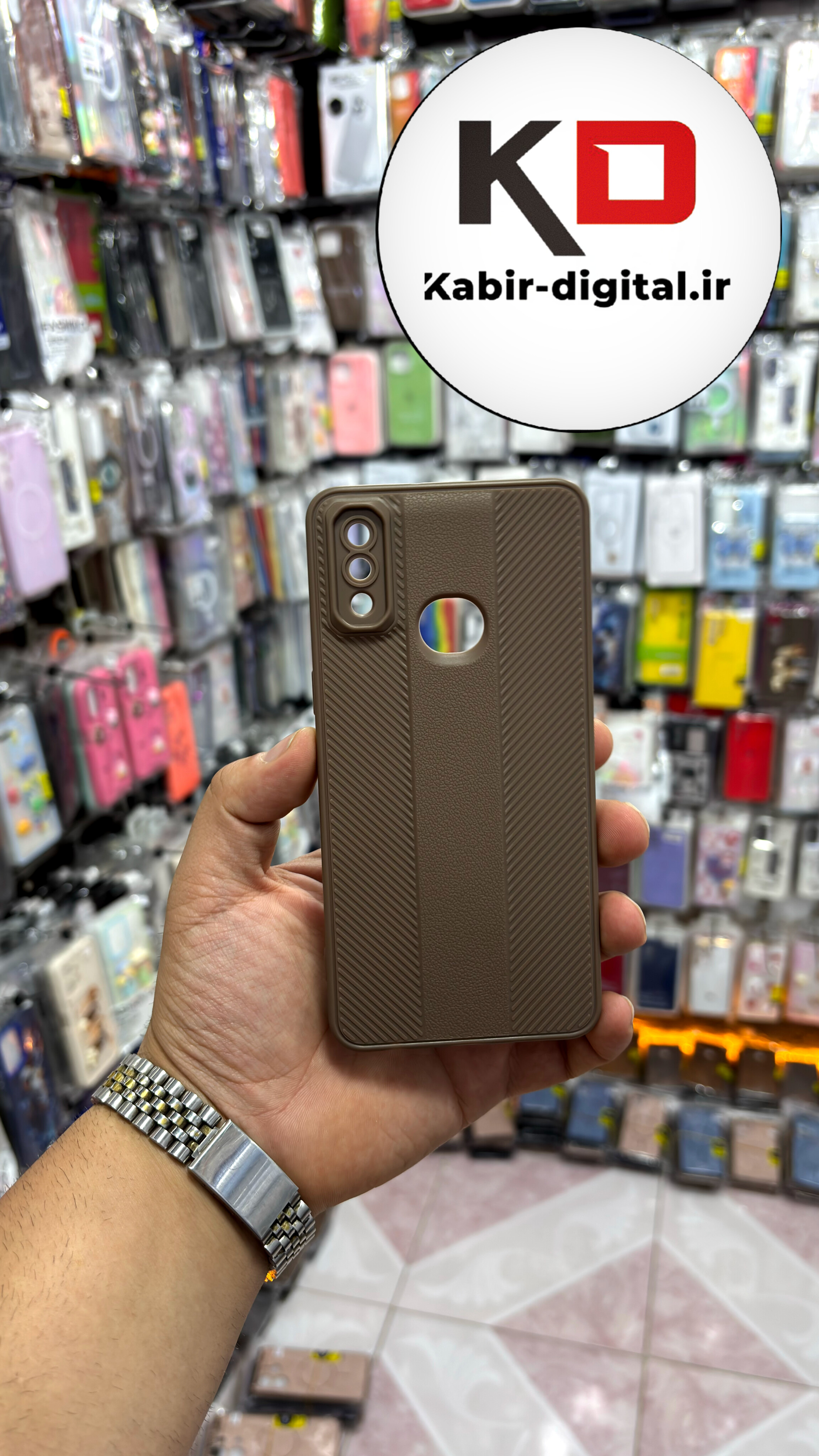 قاب گوشی A10S  سامسونگ Carbon Case سیلیکونی ایربگ دار ضد ضربه طرح کربن محافظ لنز دار موکا