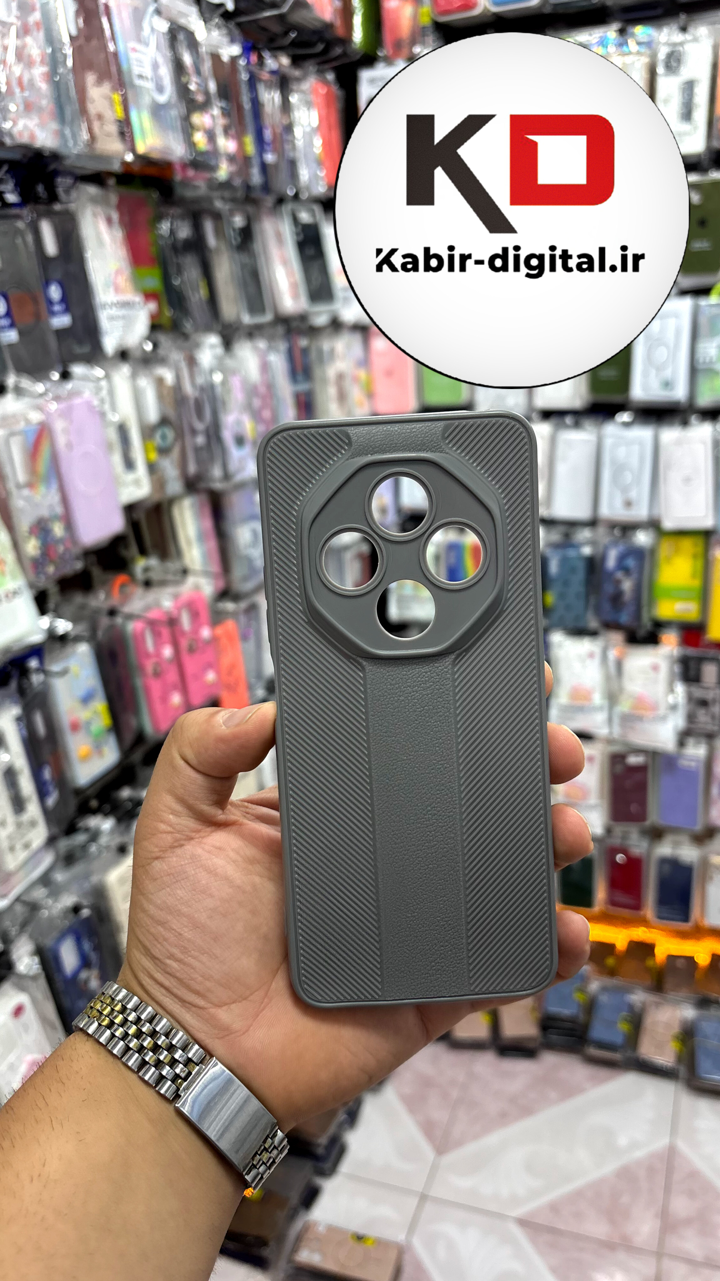 قاب گوشی Redmi A4 / POCO C75 / Redmi 14C شیائومی Carbon Case سیلیکونی ایربگ دار ضد ضربه طرح کربن محافظ لنز دار طوسی