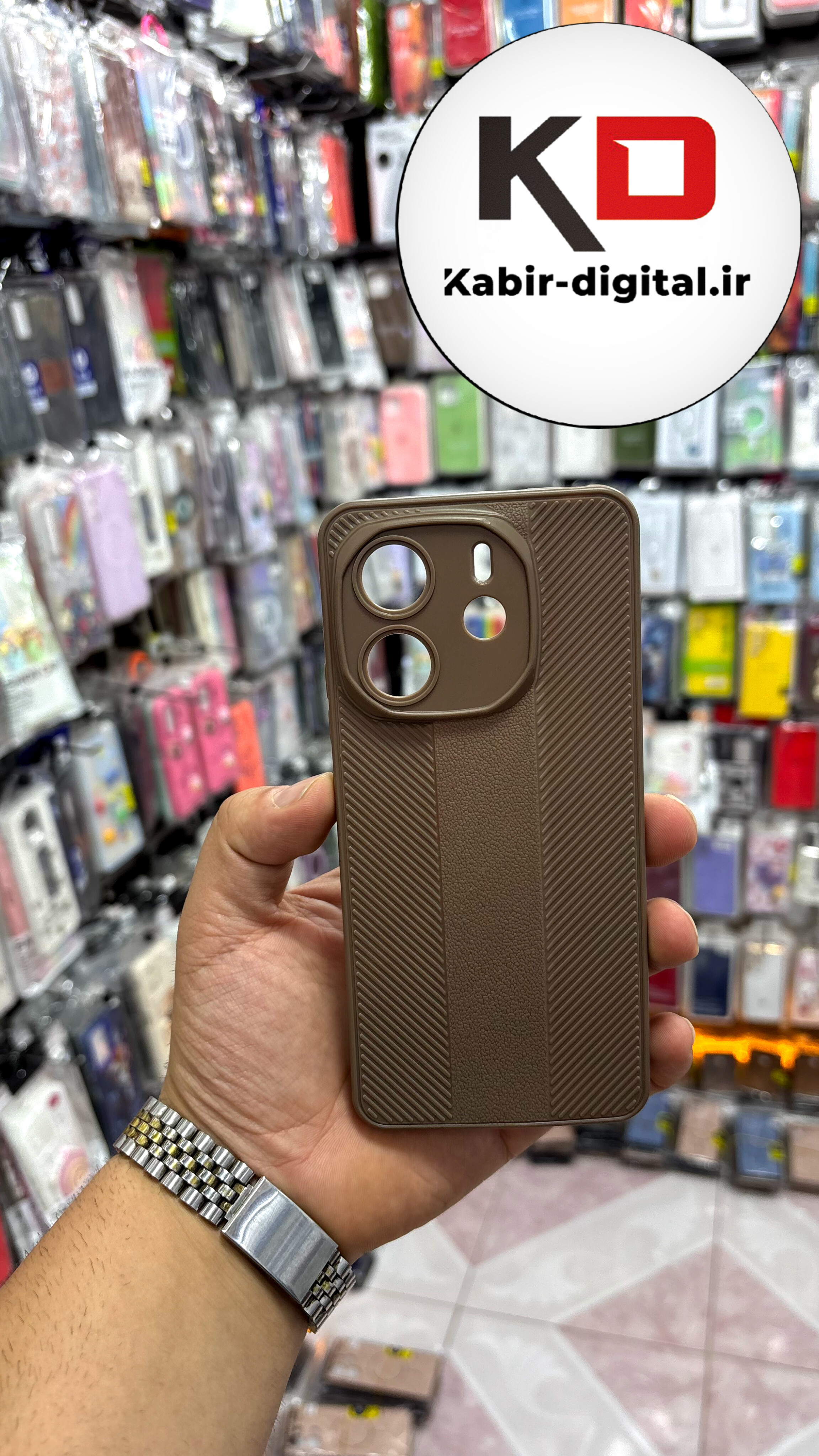 قاب گوشی Redmi Note 14 4G  شیائومی Carbon Case سیلیکونی ایربگ دار ضد ضربه طرح کربن محافظ لنز دار موکا