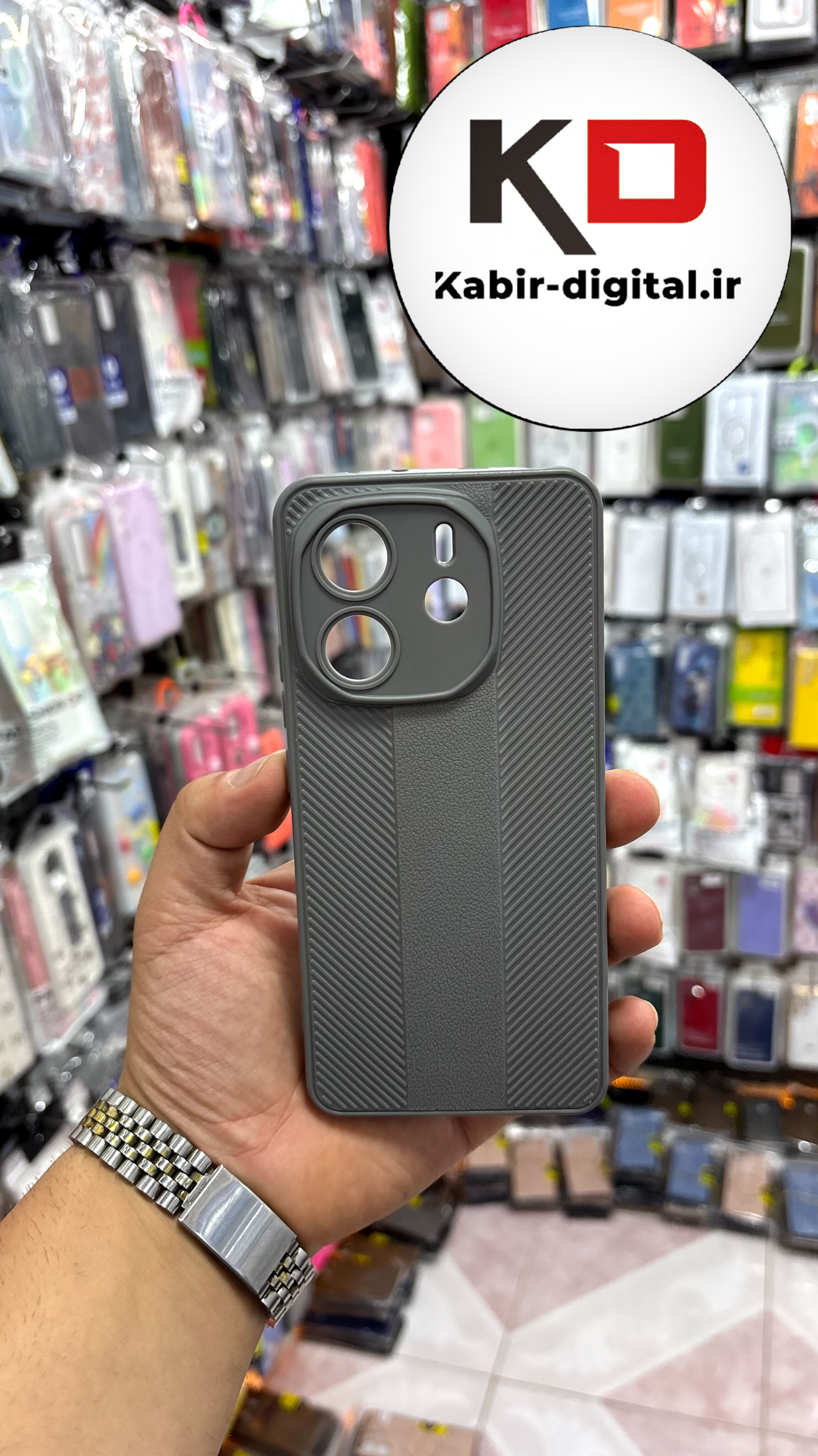 قاب گوشی Redmi Note 14 4G  شیائومی Carbon Case سیلیکونی ایربگ دار ضد ضربه طرح کربن محافظ لنز دار طوسی