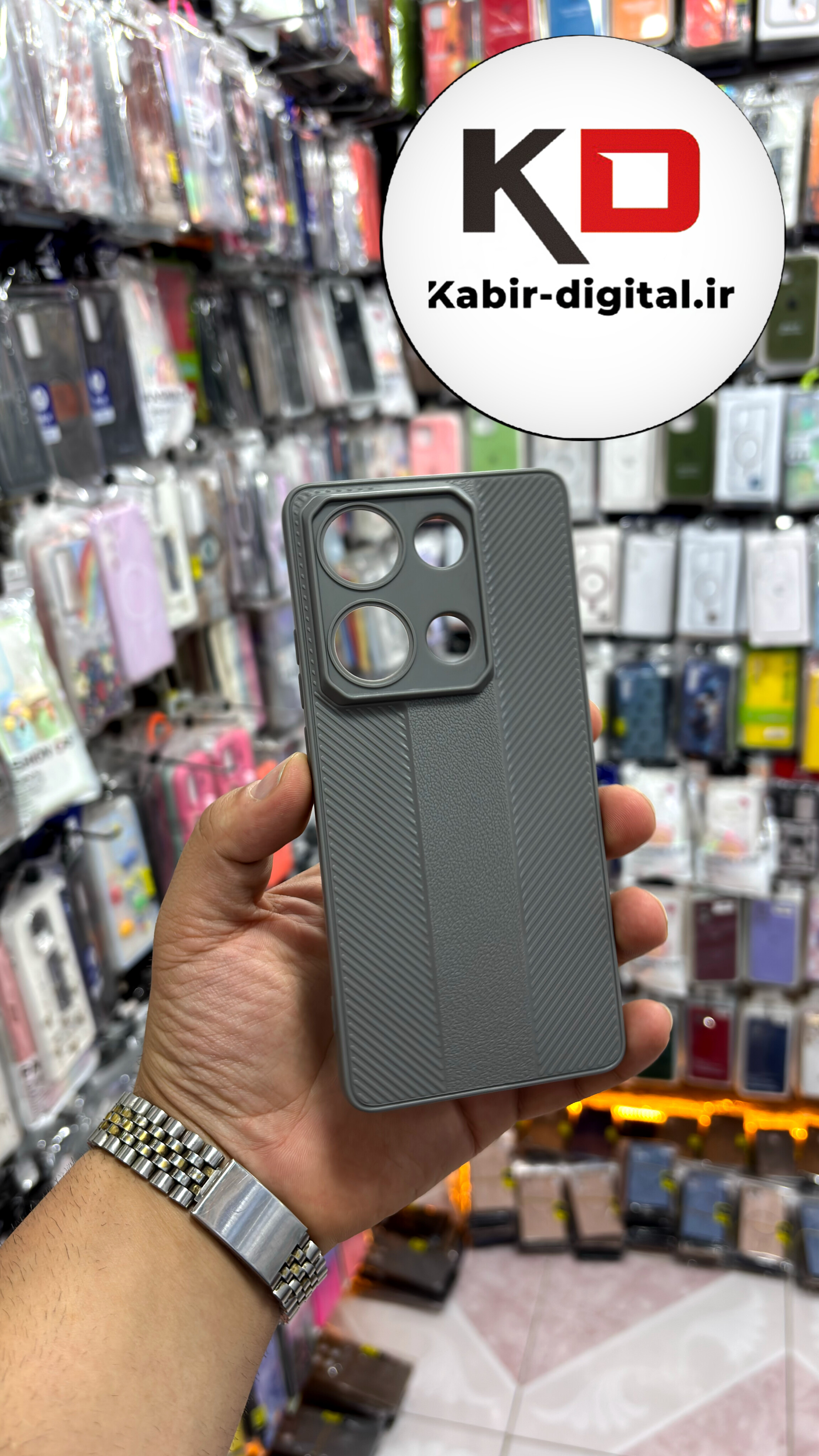 قاب گوشی Redmi Note 13 4g شیائومی Carbon Case سیلیکونی ایربگ دار ضد ضربه طرح کربن محافظ لنز دار طوسی