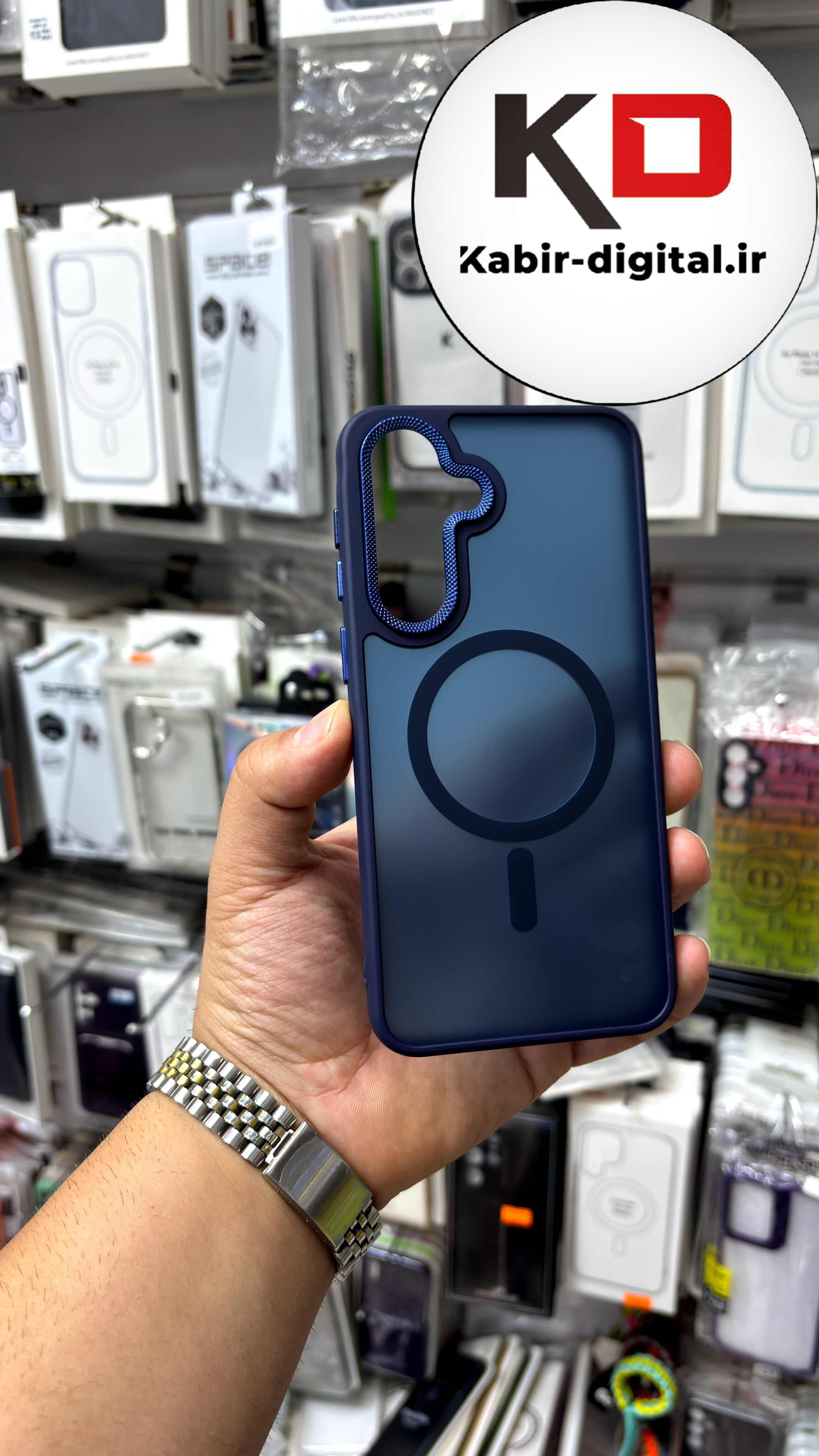 قاب گوشی Galaxy A37 / A57 سامسونگ Magsafe مگ سیف اورجینال لنز کربن مات سرمه ای