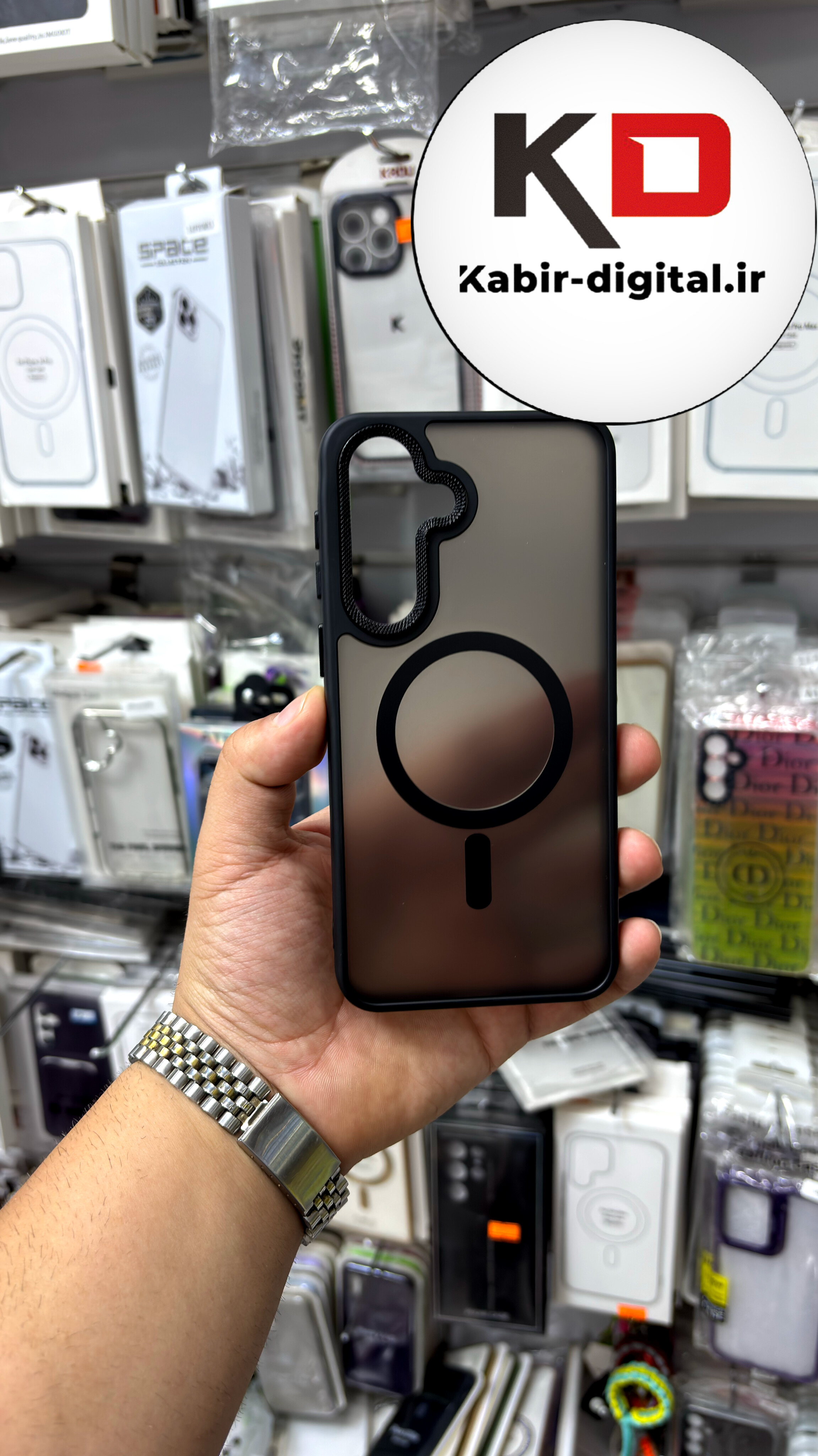 قاب گوشی Galaxy A37 / A57 سامسونگ Magsafe مگ سیف اورجینال لنز کربن مات مشکی
