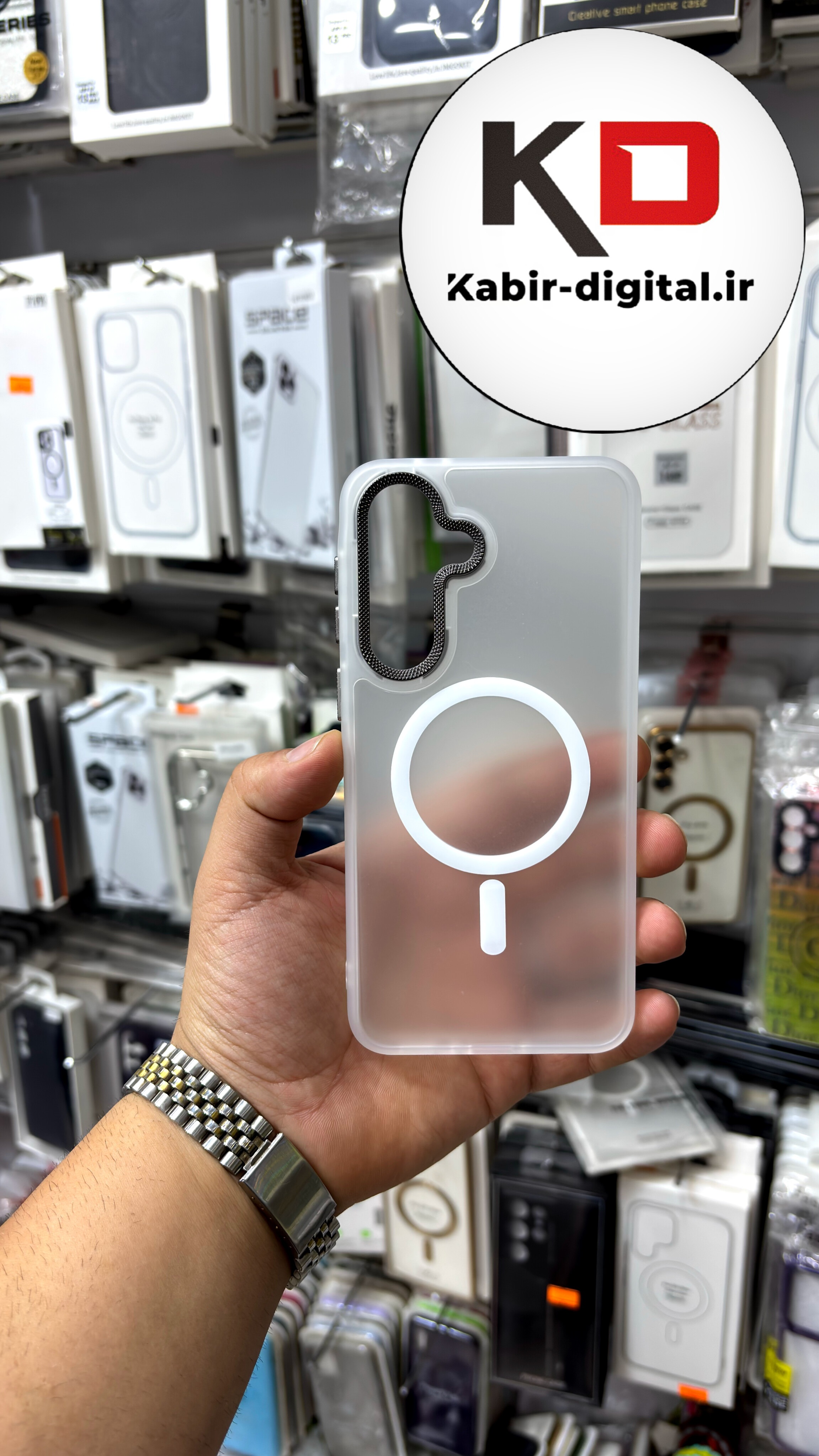 قاب گوشی Galaxy A37 / A57 سامسونگ Magsafe مگ سیف اورجینال لنز کربن مات سفید