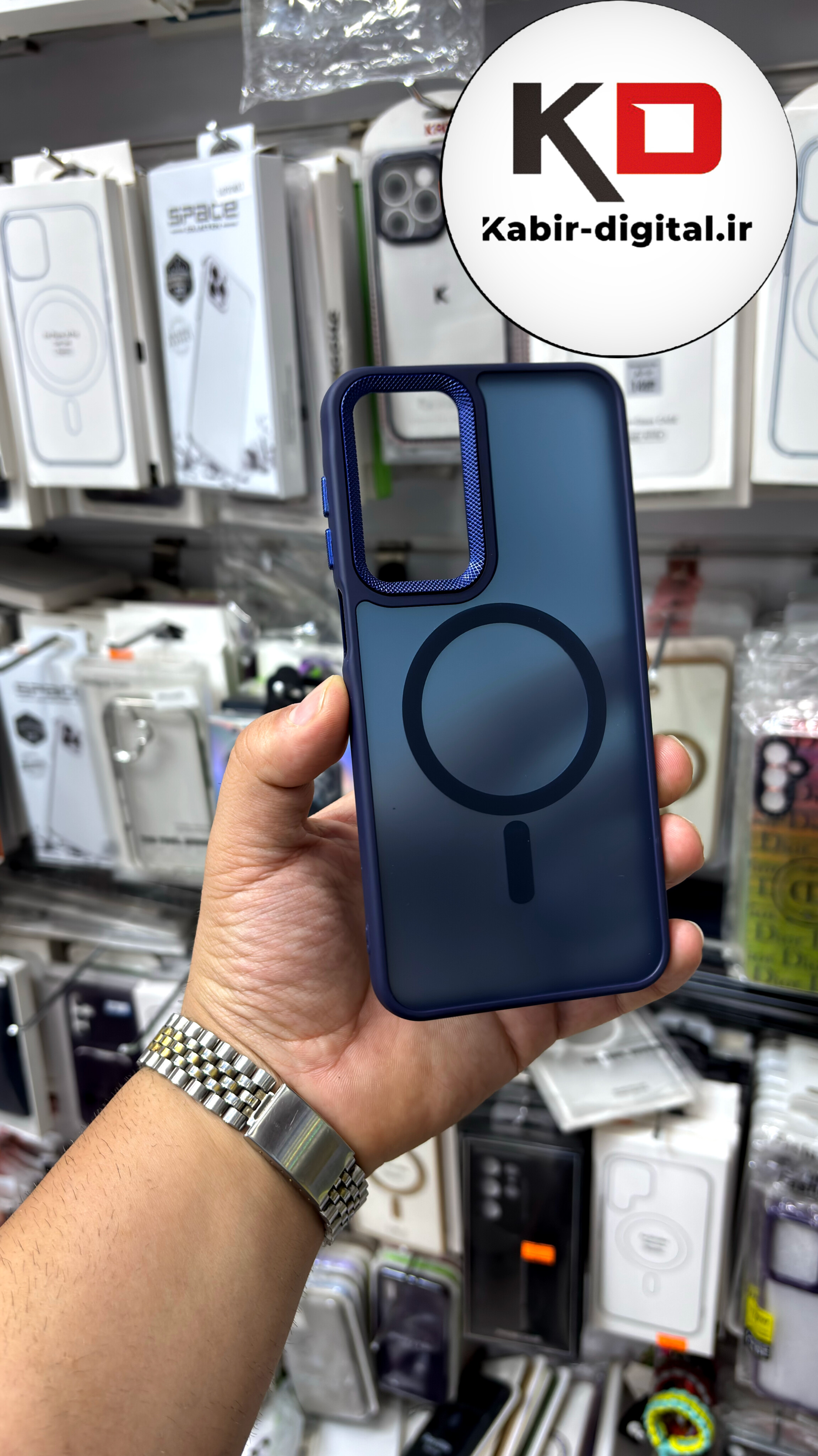 قاب گوشی Galaxy A۱7 /A۱۶ سامسونگ Magsafe مگ سیف اورجینال لنز کربن مات سرمه ای
