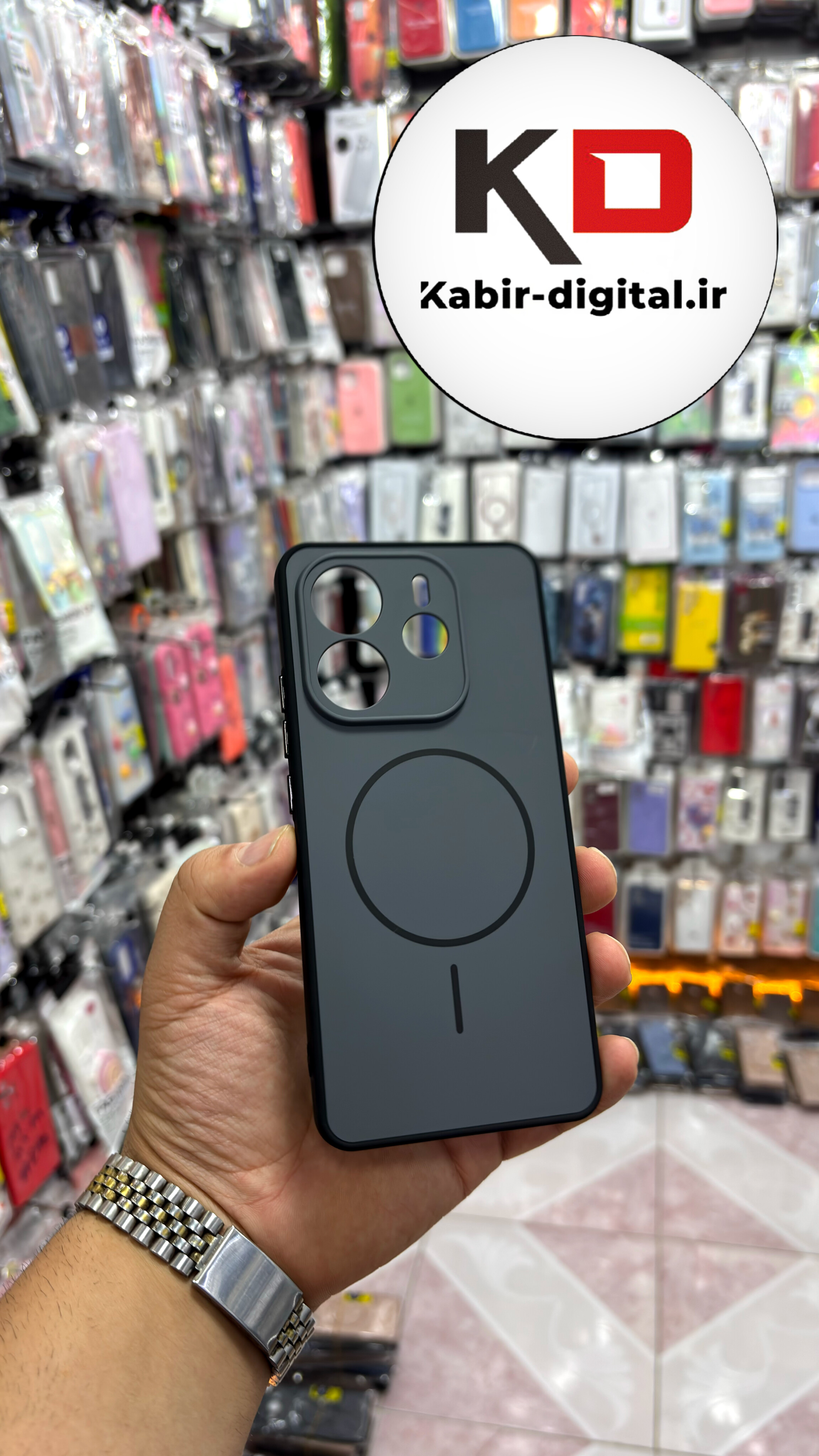 قاب گوشی Redmi Note 14 4g شیائومی سیلیکونی Soft Case پاستلی طرح مگ سیف Magsafe محافظ لنز دار مشکی