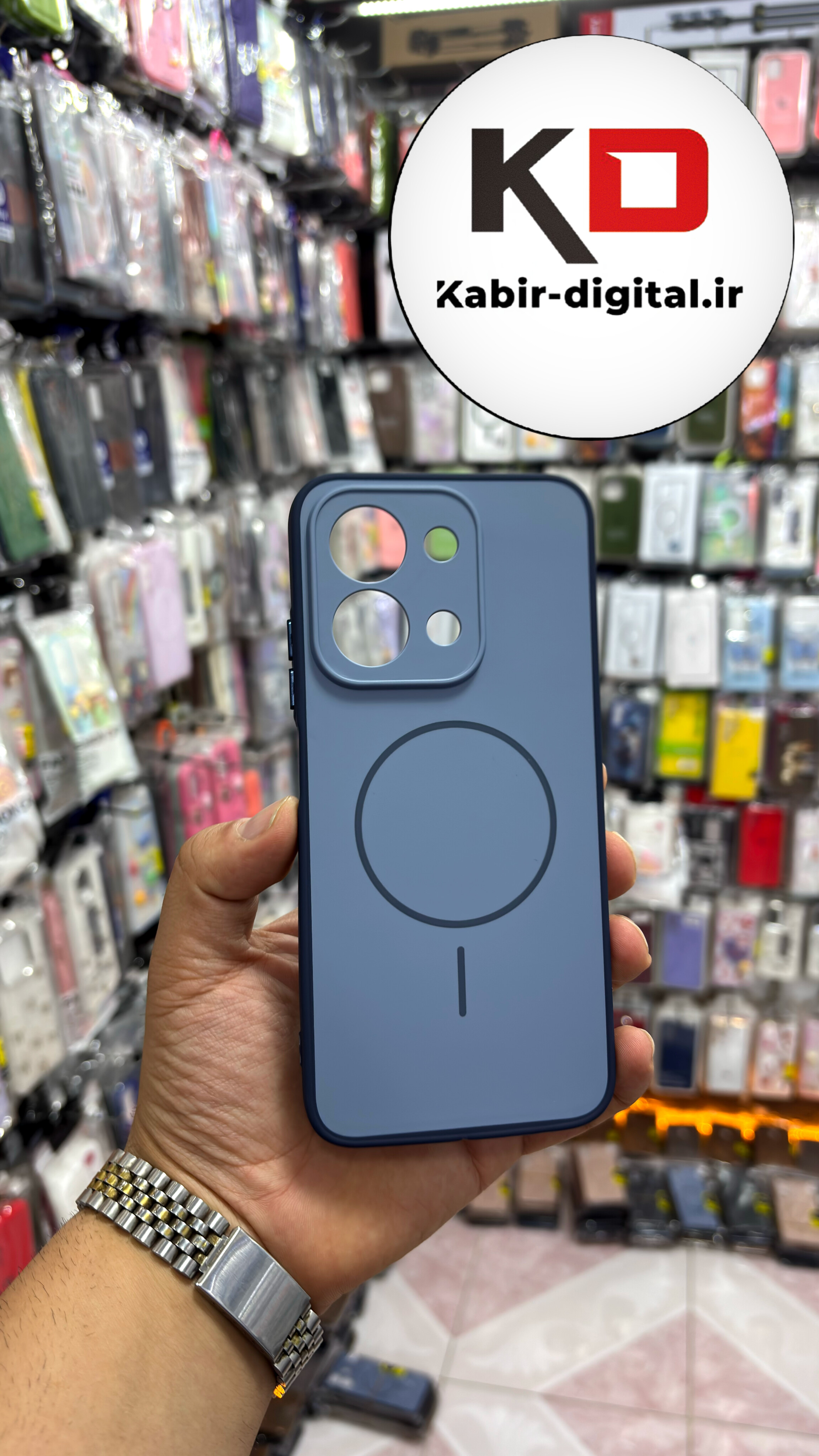 قاب گوشی Redmi 15C / Poco C58 شیائومی سیلیکونی Soft Case پاستلی طرح مگ سیف Magsafe محافظ لنز دار آبی