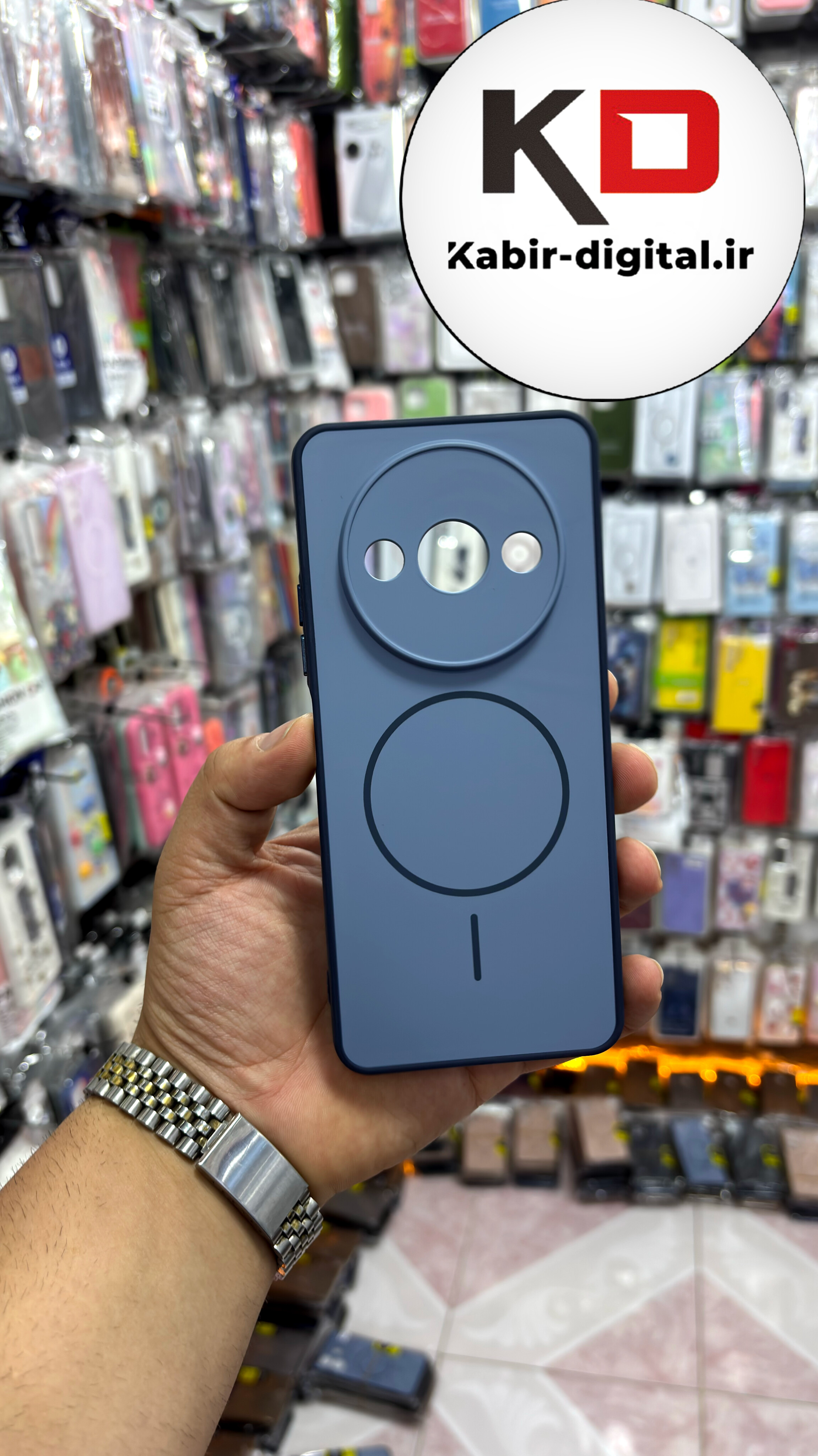قاب گوشی Redmi A3 / Poco C61 شیائومی سیلیکونی Soft Case پاستلی طرح مگ سیف Magsafe محافظ لنز دار آبی