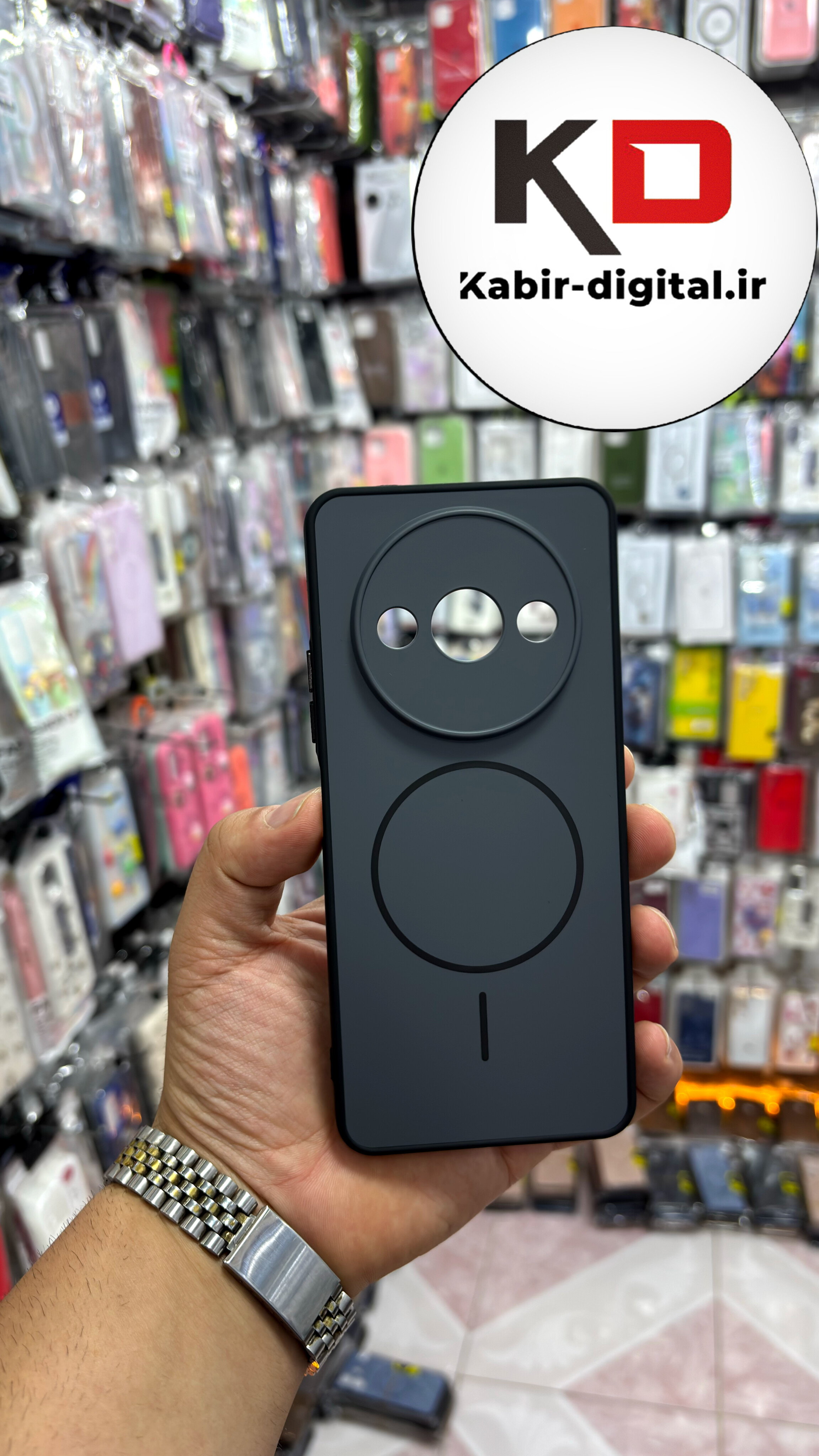 قاب گوشی Redmi A3 / Poco C61 شیائومی سیلیکونی Soft Case پاستلی طرح مگ سیف Magsafe محافظ لنز دار مشکی