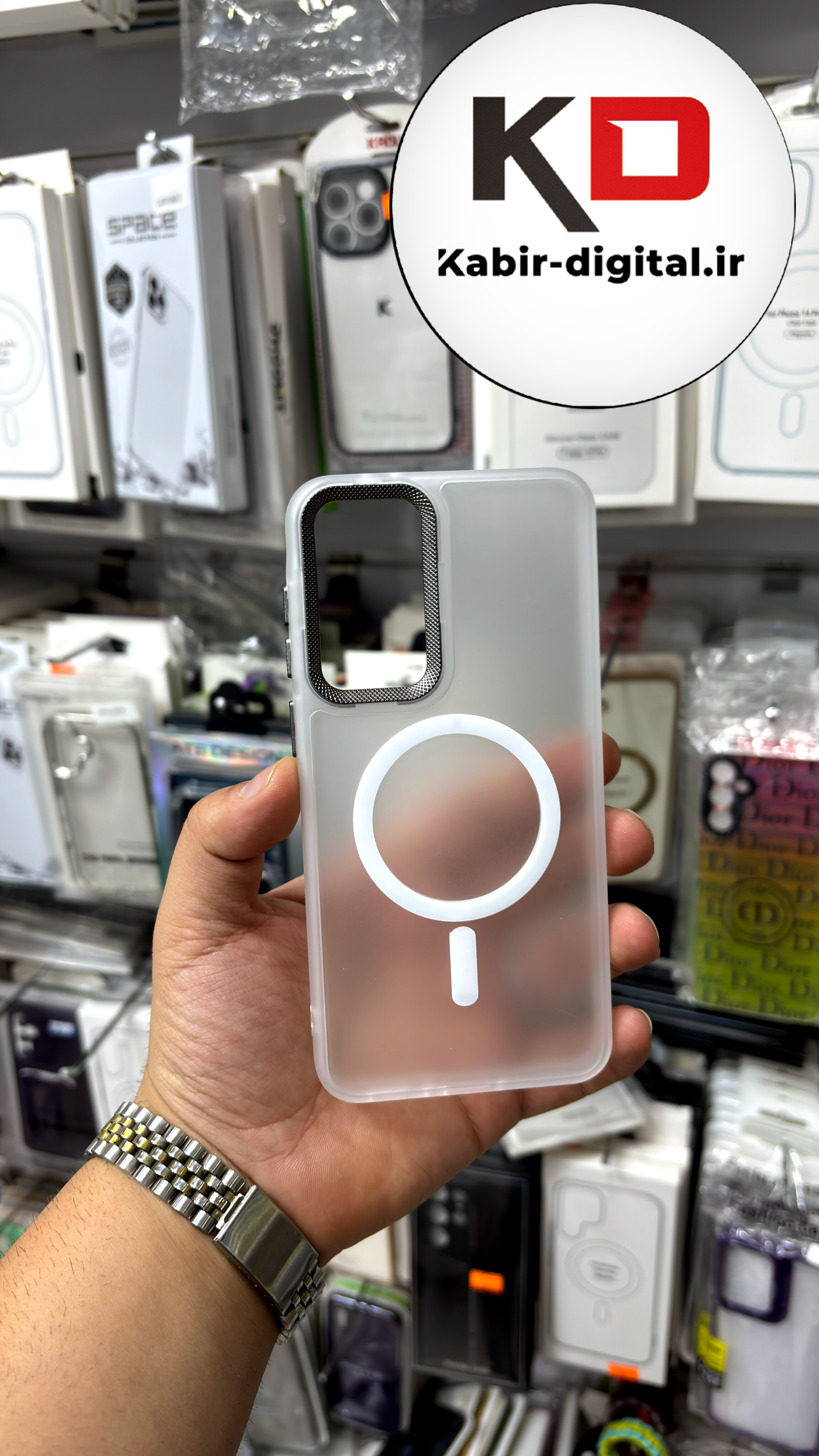 قاب گوشی Galaxy A56/A36 سامسونگ Magsafe مگ سیف اورجینال لنز کربن مات سفید