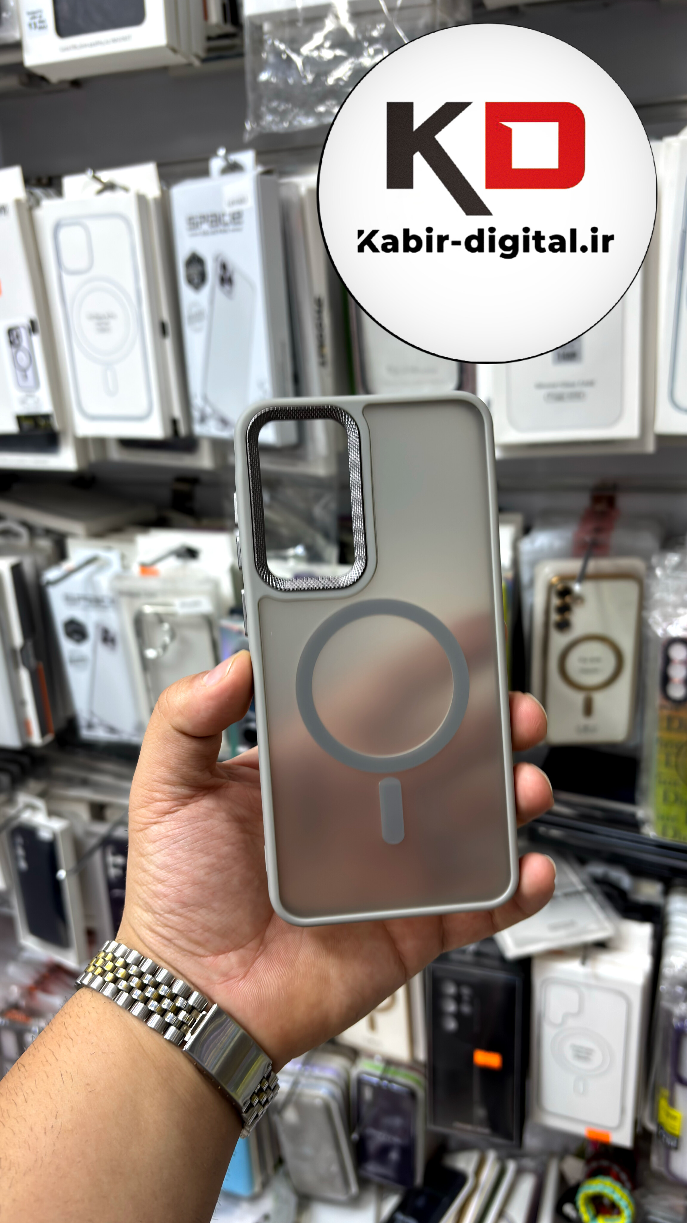 قاب گوشی Galaxy A56/A36سامسونگ Magsafe مگ سیف اورجینال لنز کربن مات طوسی