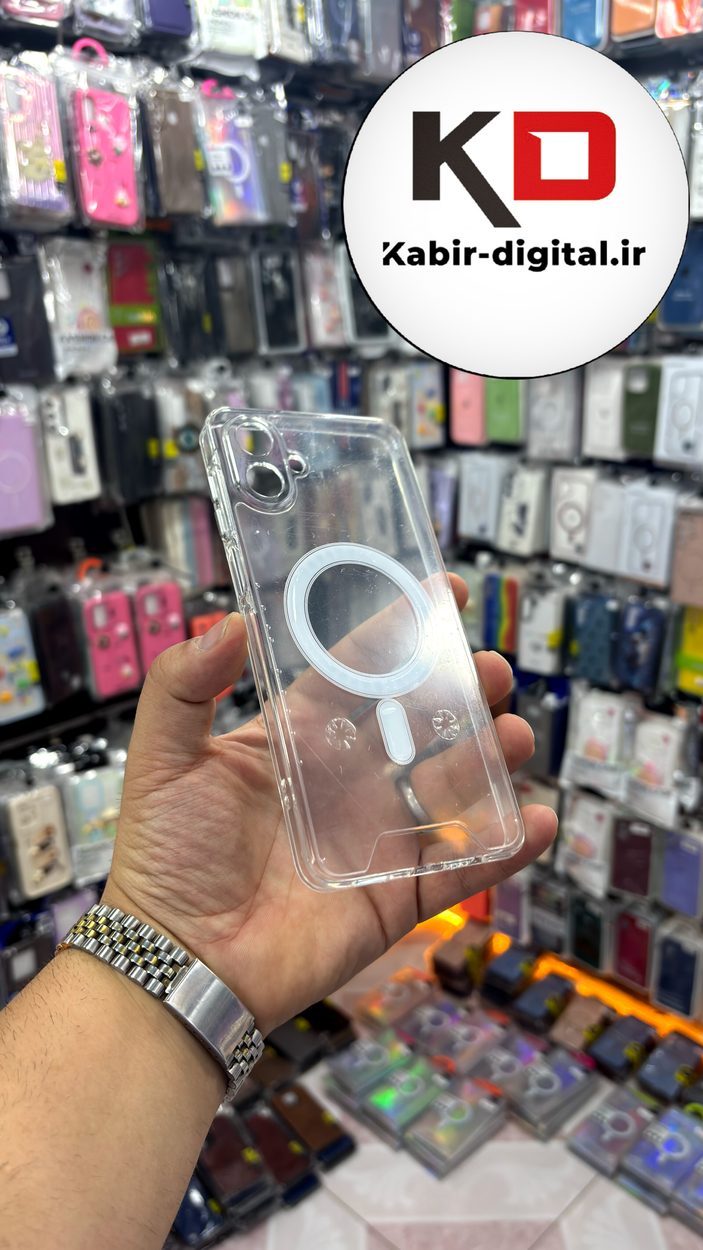قاب گوشی Galaxy A07 / A06 سامسونگ شفاف طرح  مگ سیف MagSafe اورجینال محافظ لنزدار
