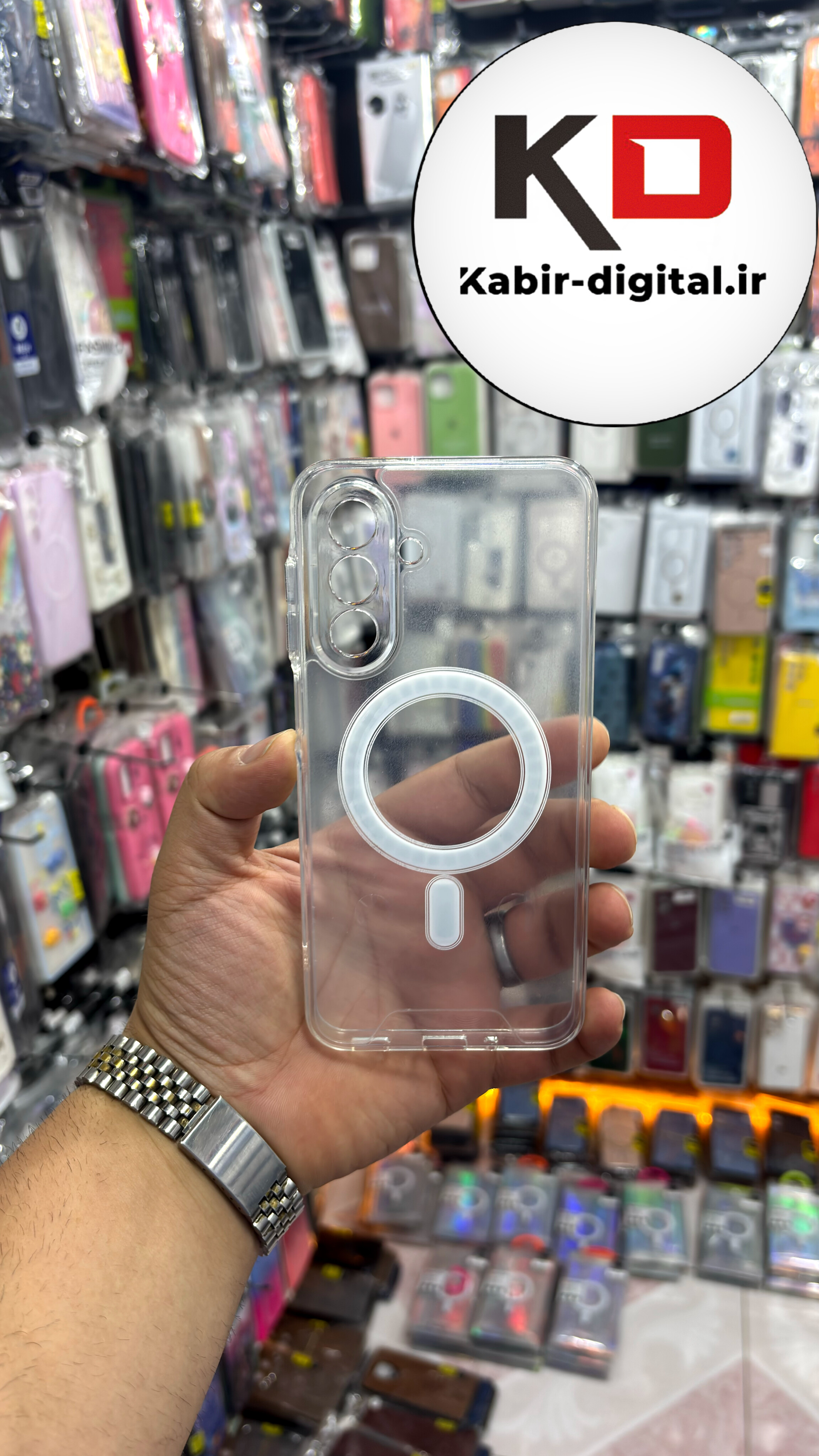قاب گوشی Galaxy A17 / A16 سامسونگ شفاف طرح  مگ سیف MagSafe اورجینال محافظ لنزدار