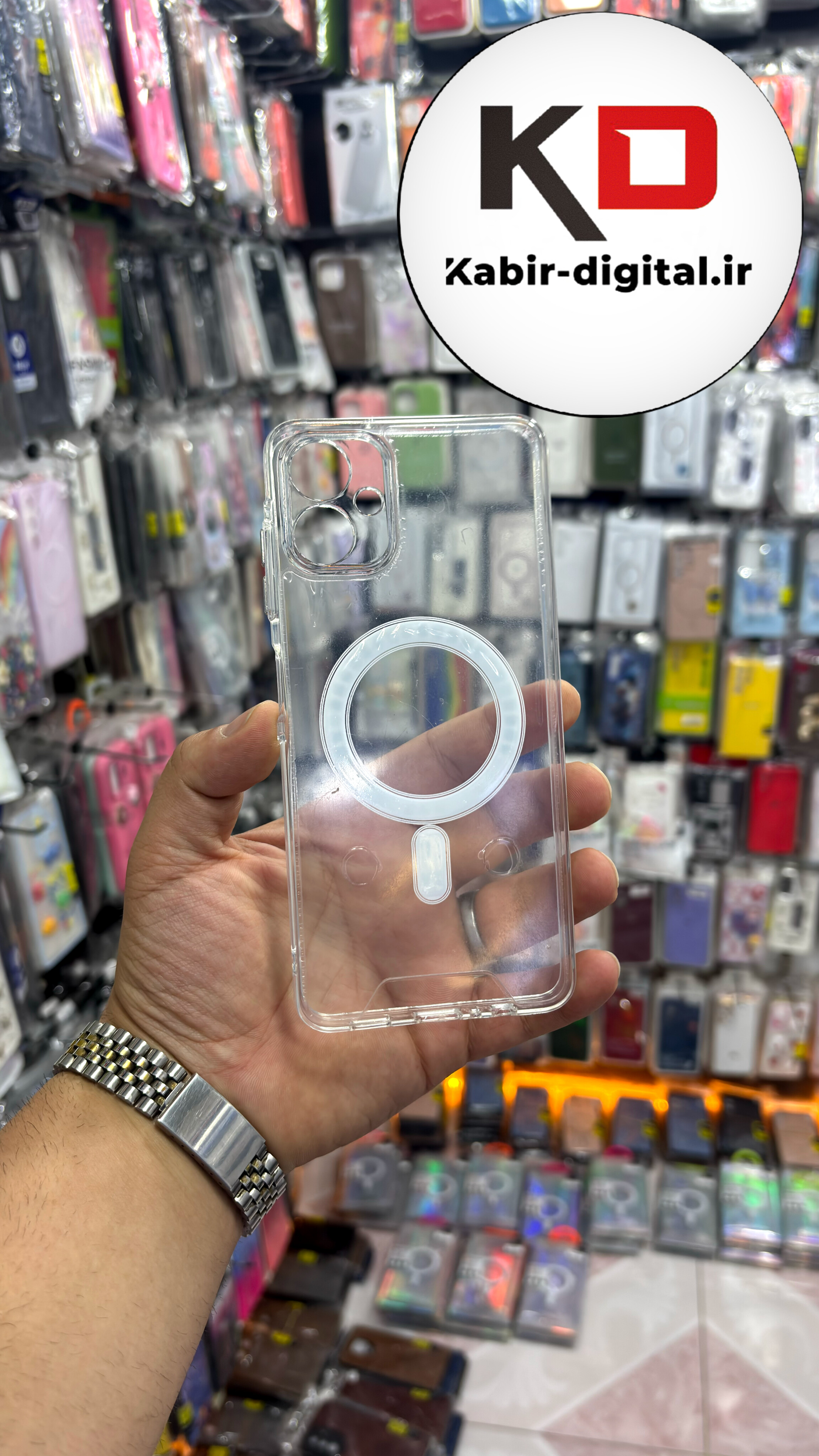 قاب گوشی Galaxy A06 سامسونگ شفاف طرح  مگ سیف MagSafe اورجینال محافظ لنزدار