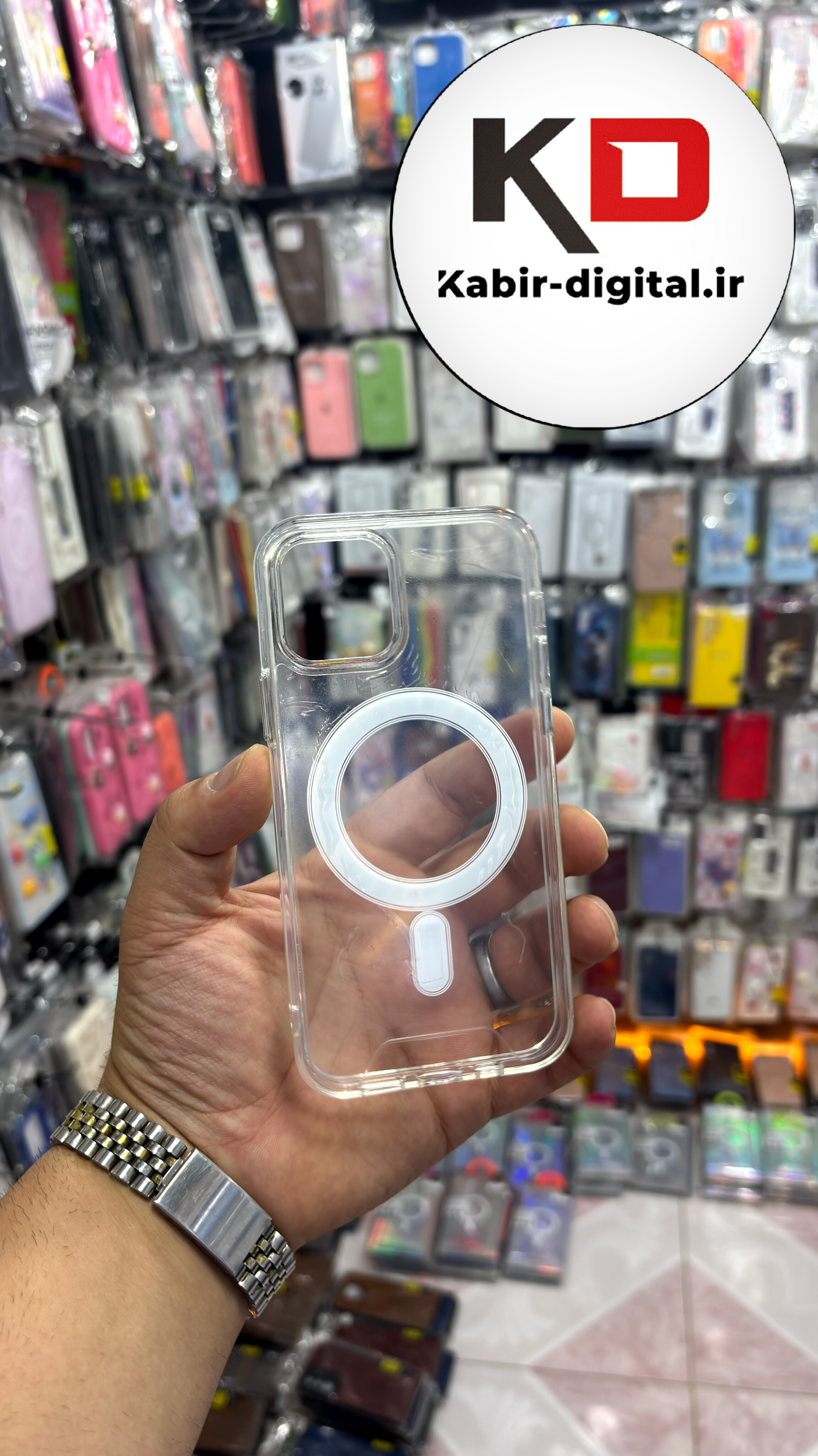 قاب گوشی iPhone 12 Pro آیفون شفاف طرح  مگ سیف MagSafe اورجینال محافظ لنزدار