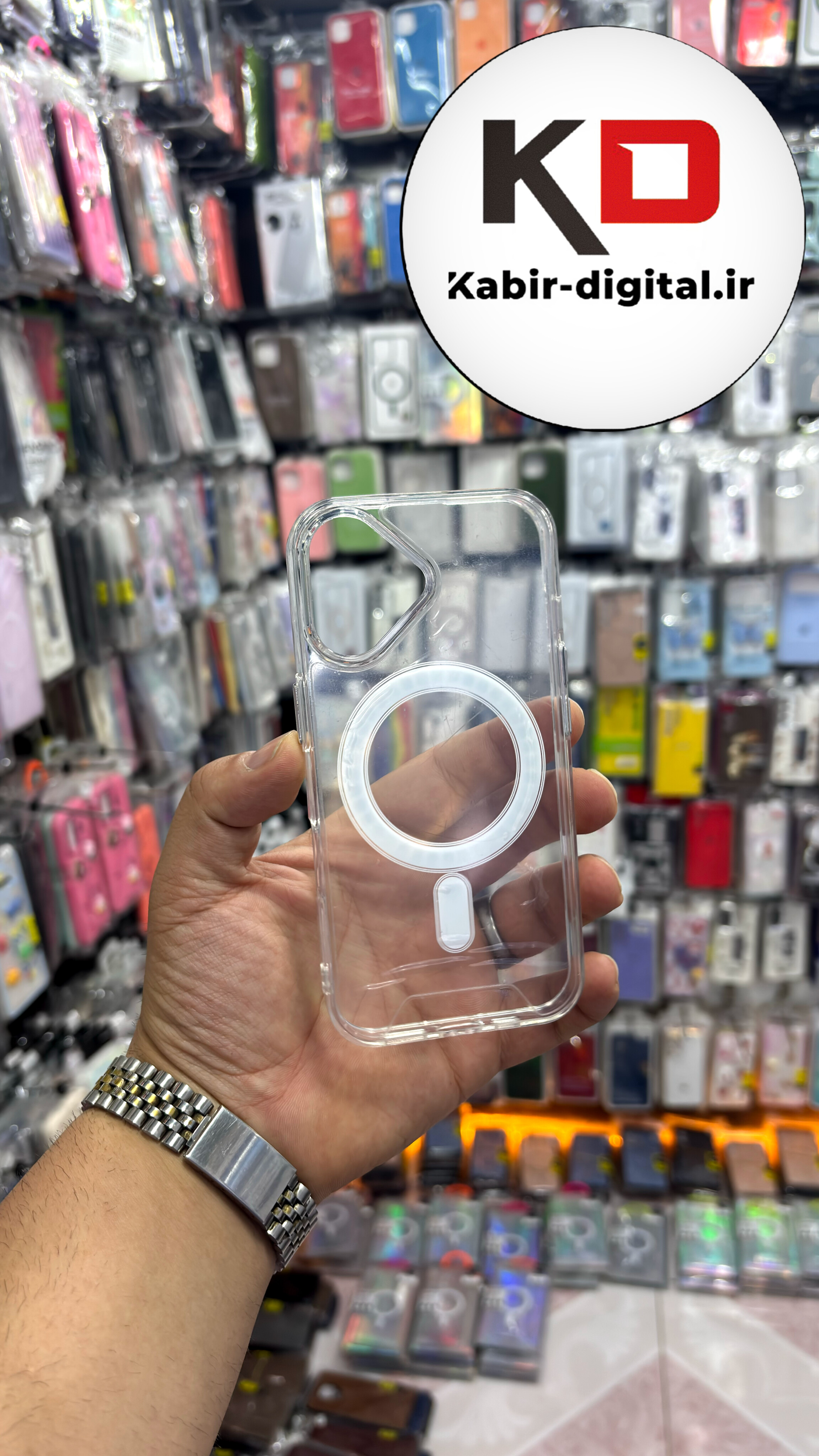قاب گوشی iPhone ۱۶ آیفون شفاف طرح  مگ سیف MagSafe اورجینال محافظ لنزدار